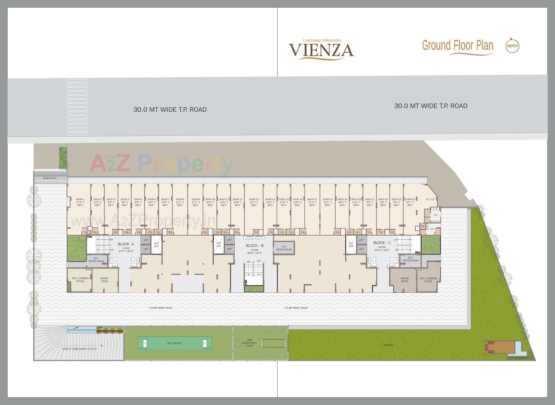 Layout of real estate project Vienza located at Ognaj, Ahmedabad, Gujarat