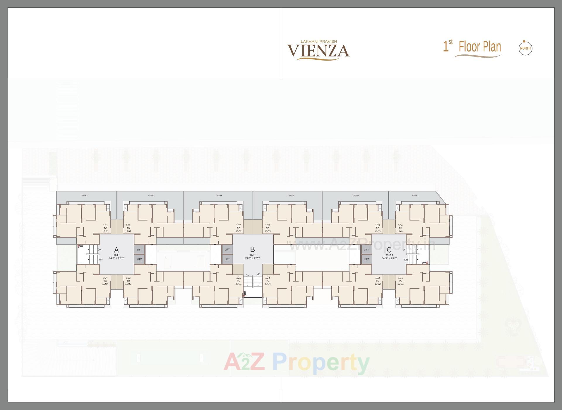 Layout of real estate project Vienza located at Ognaj, Ahmedabad, Gujarat