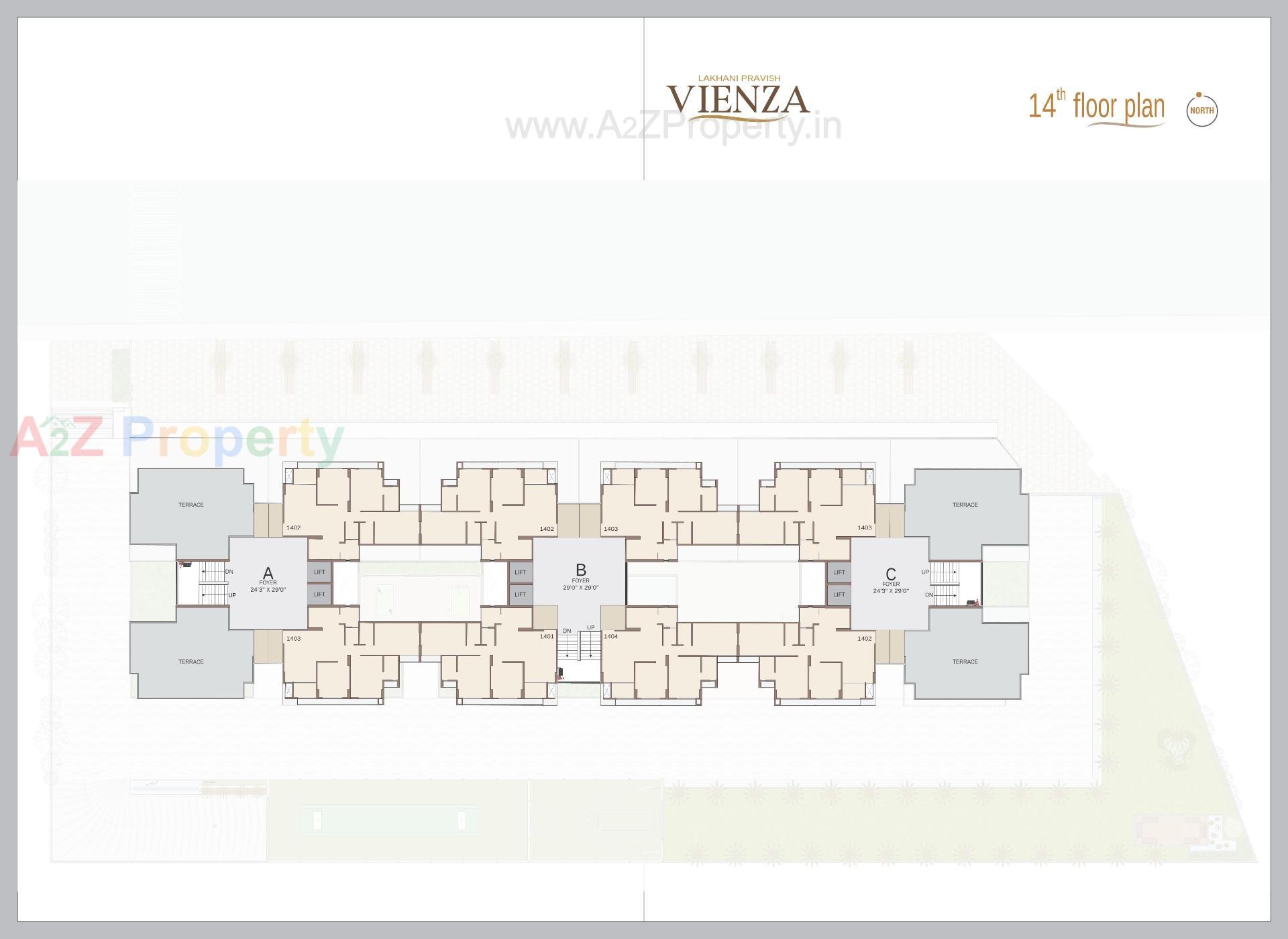 Layout of real estate project Vienza located at Ognaj, Ahmedabad, Gujarat