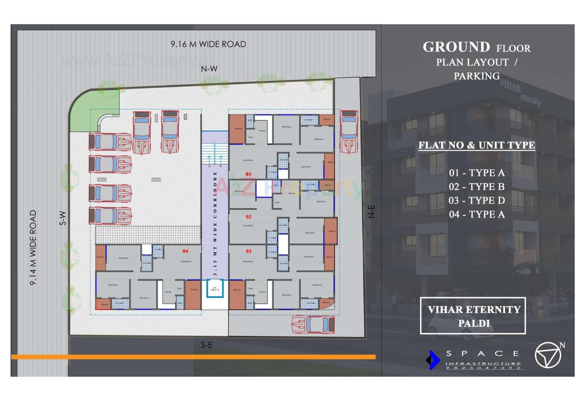 Layout of real estate project Vihar Eternity located at Ahmedabad, Ahmedabad, Gujarat