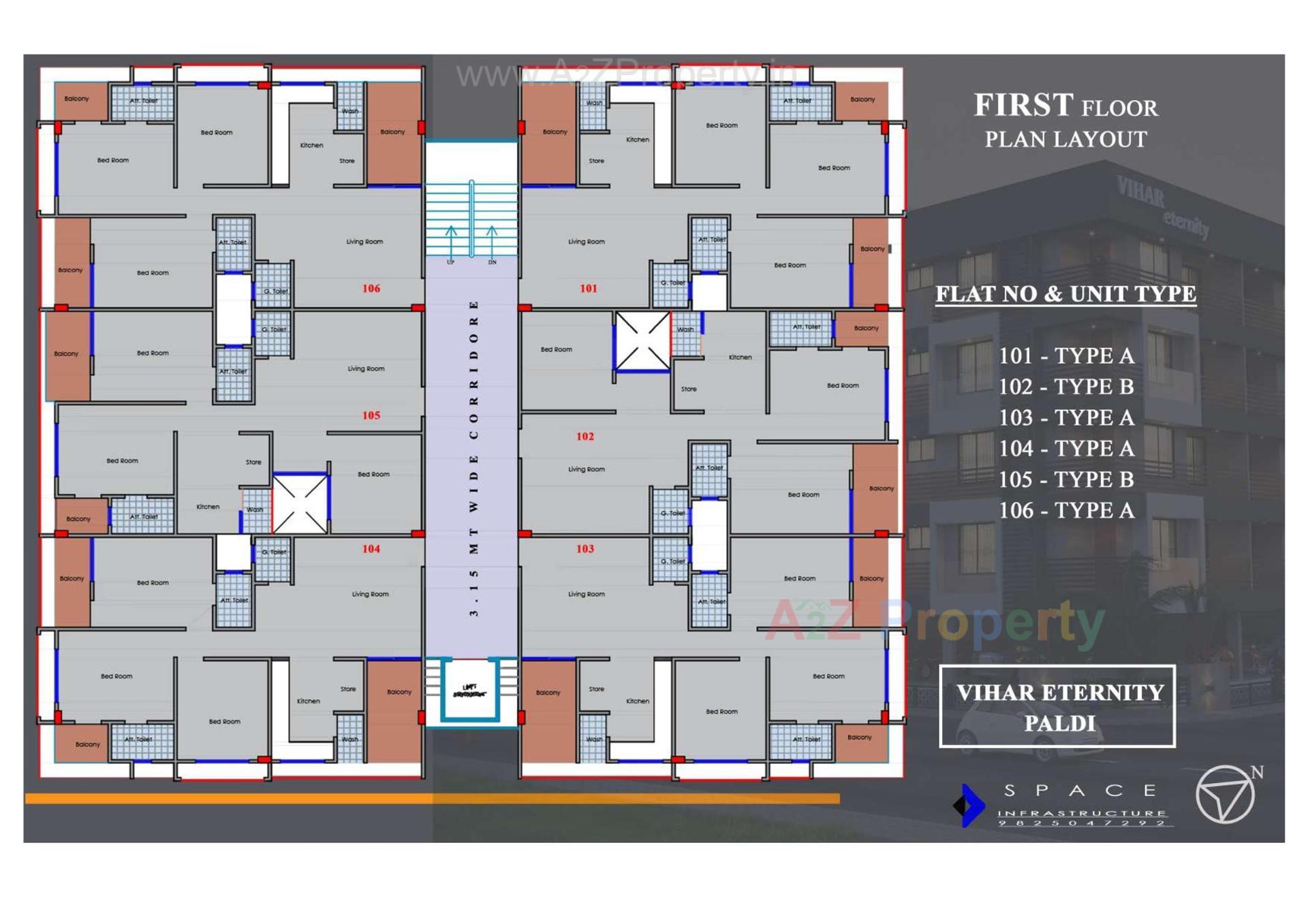Layout of real estate project Vihar Eternity located at Ahmedabad, Ahmedabad, Gujarat