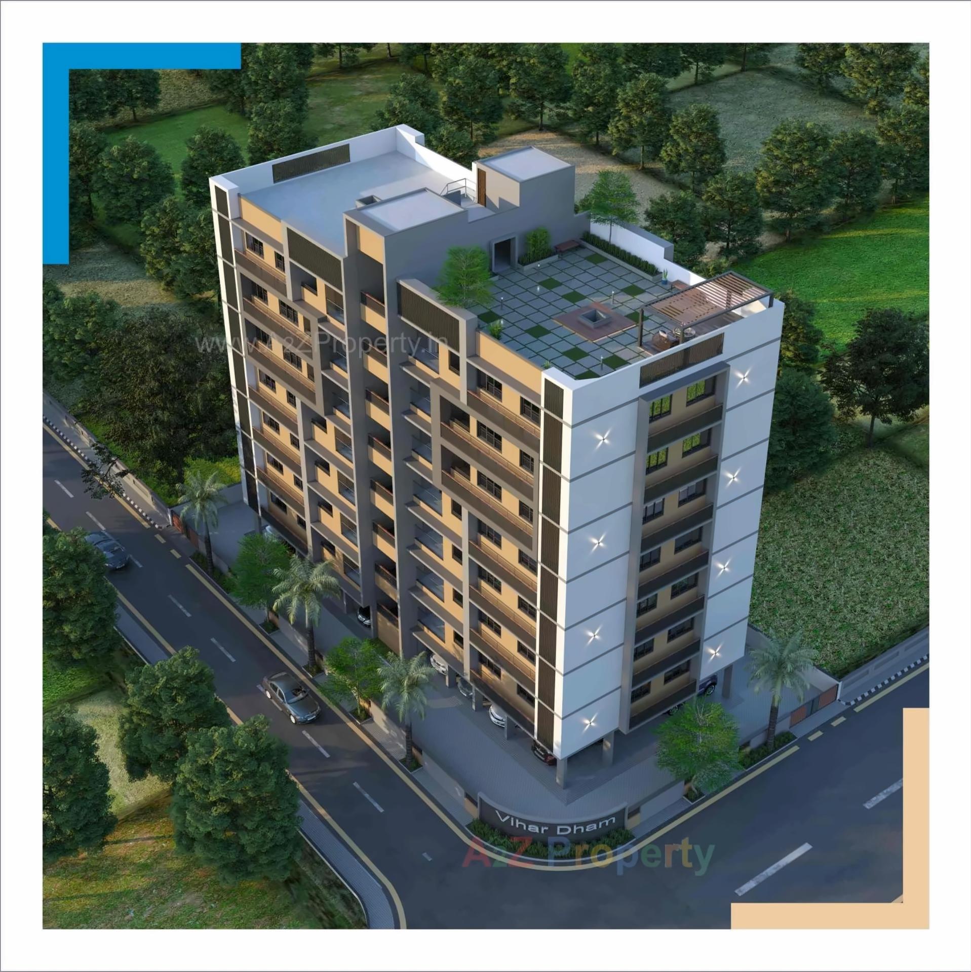 3D Elevation of real estate project Vihardham located at Thaltej, Ahmedabad, Gujarat