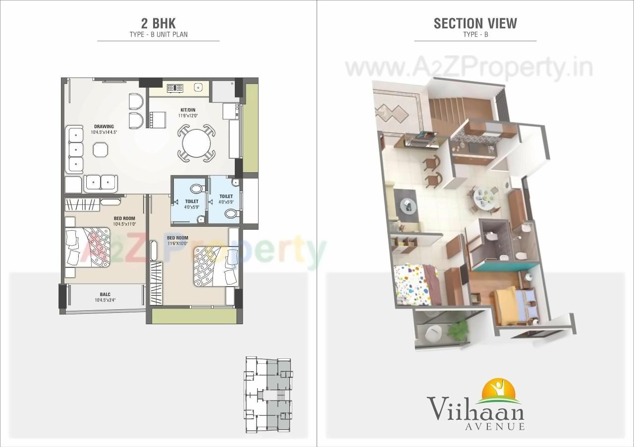 Layout of real estate project Viihaan Avenue located at Chandkheda, Ahmedabad, Gujarat