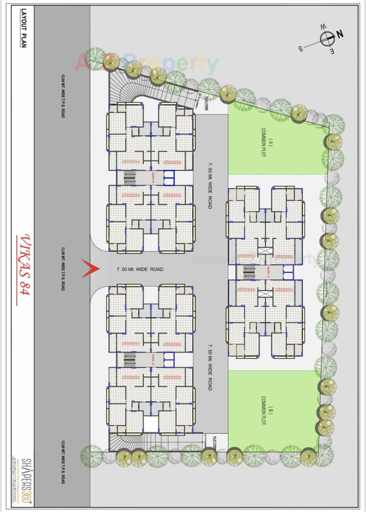 Layout of real estate project Vikas located at Muthiya, Ahmedabad, Gujarat