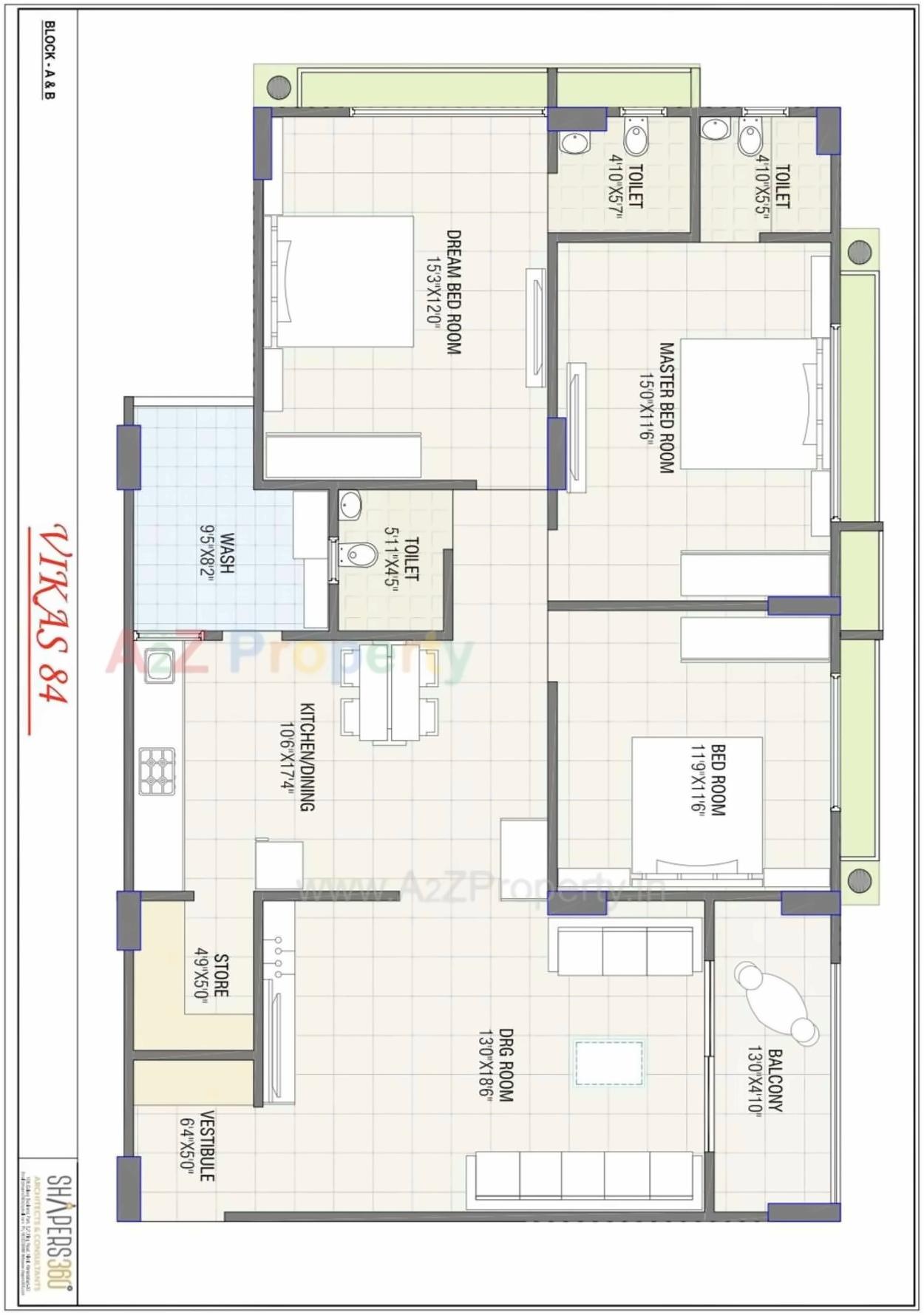 Layout of real estate project Vikas located at Muthiya, Ahmedabad, Gujarat