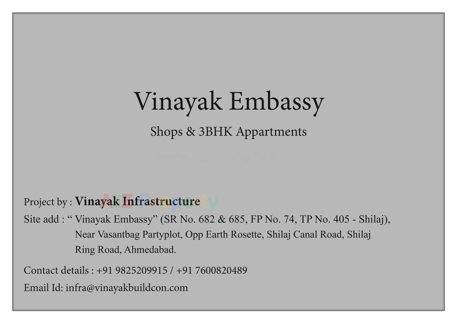  of real estate project Vinayak Embassy located at Shilaj, Ahmedabad, Gujarat