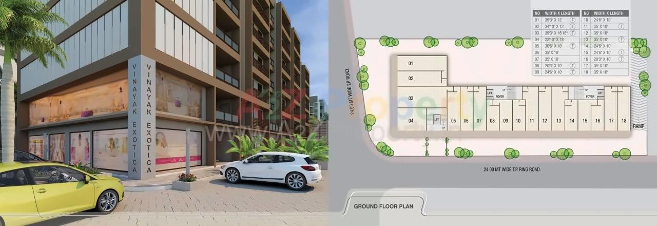 Layout of real estate project Vinayak Exotica located at Sanand, Ahmedabad, Gujarat