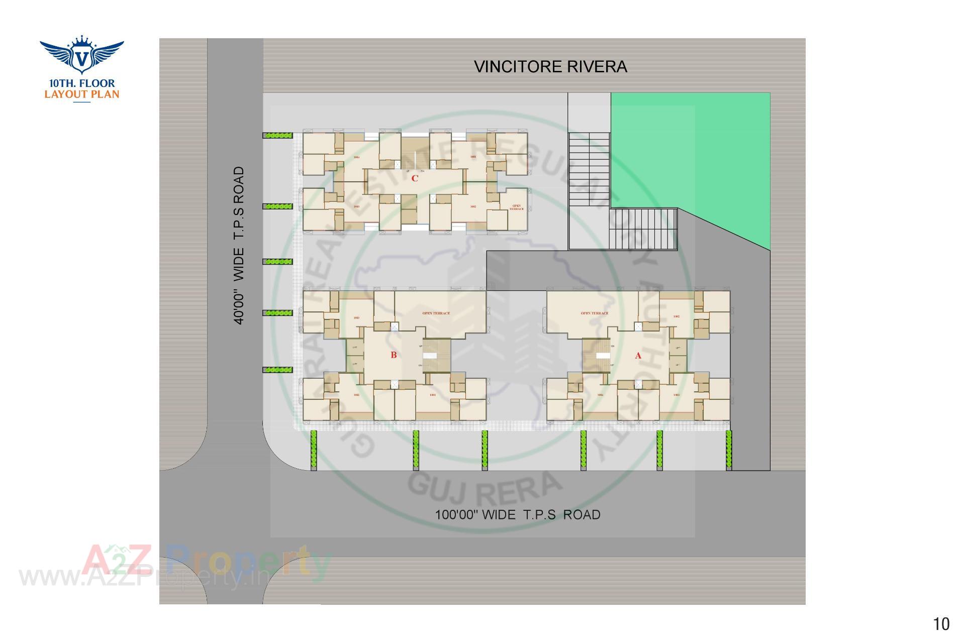 Layout of real estate project Vincitore Rivera located at Vastral, Ahmedabad, Gujarat