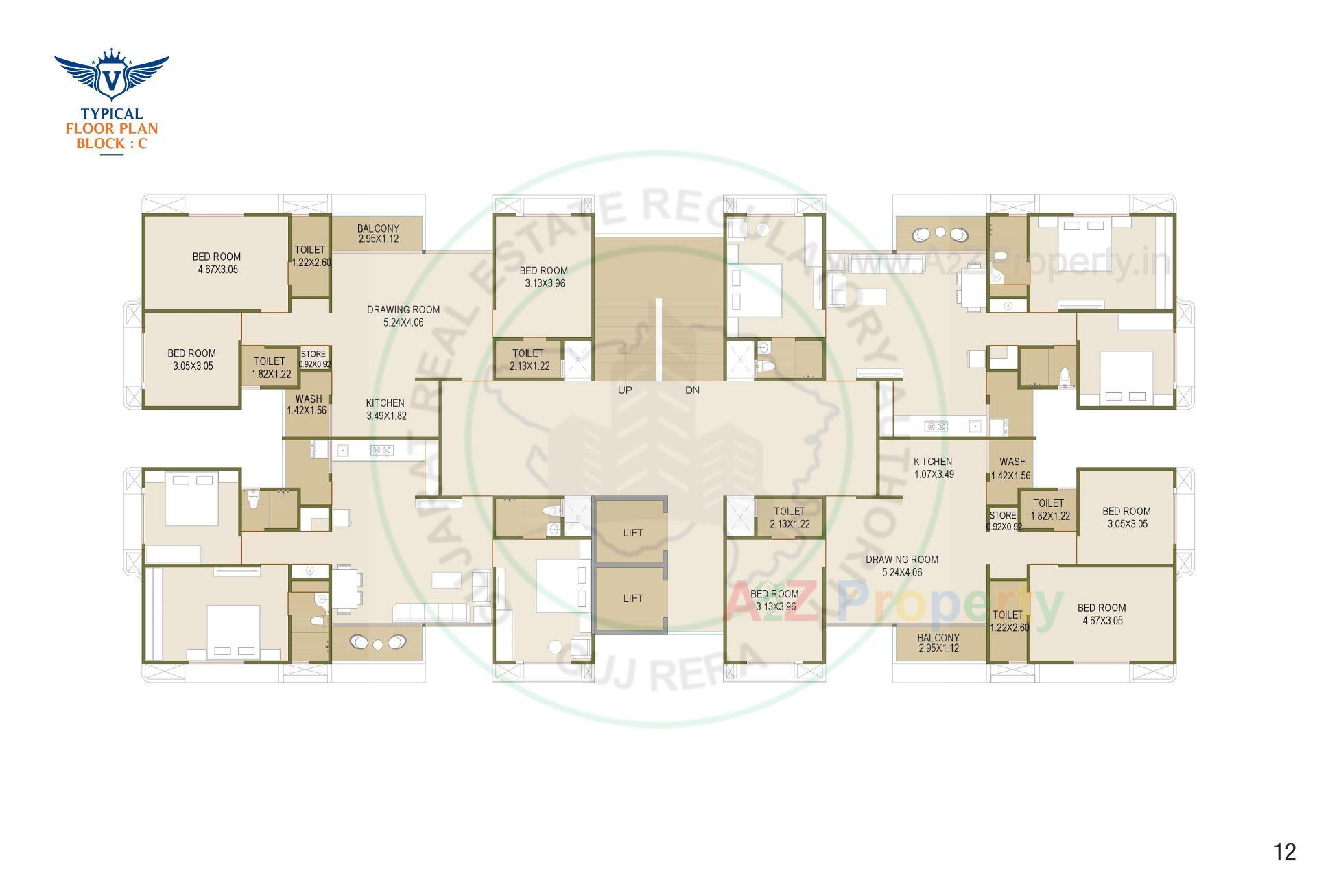 Layout of real estate project Vincitore Rivera located at Vastral, Ahmedabad, Gujarat