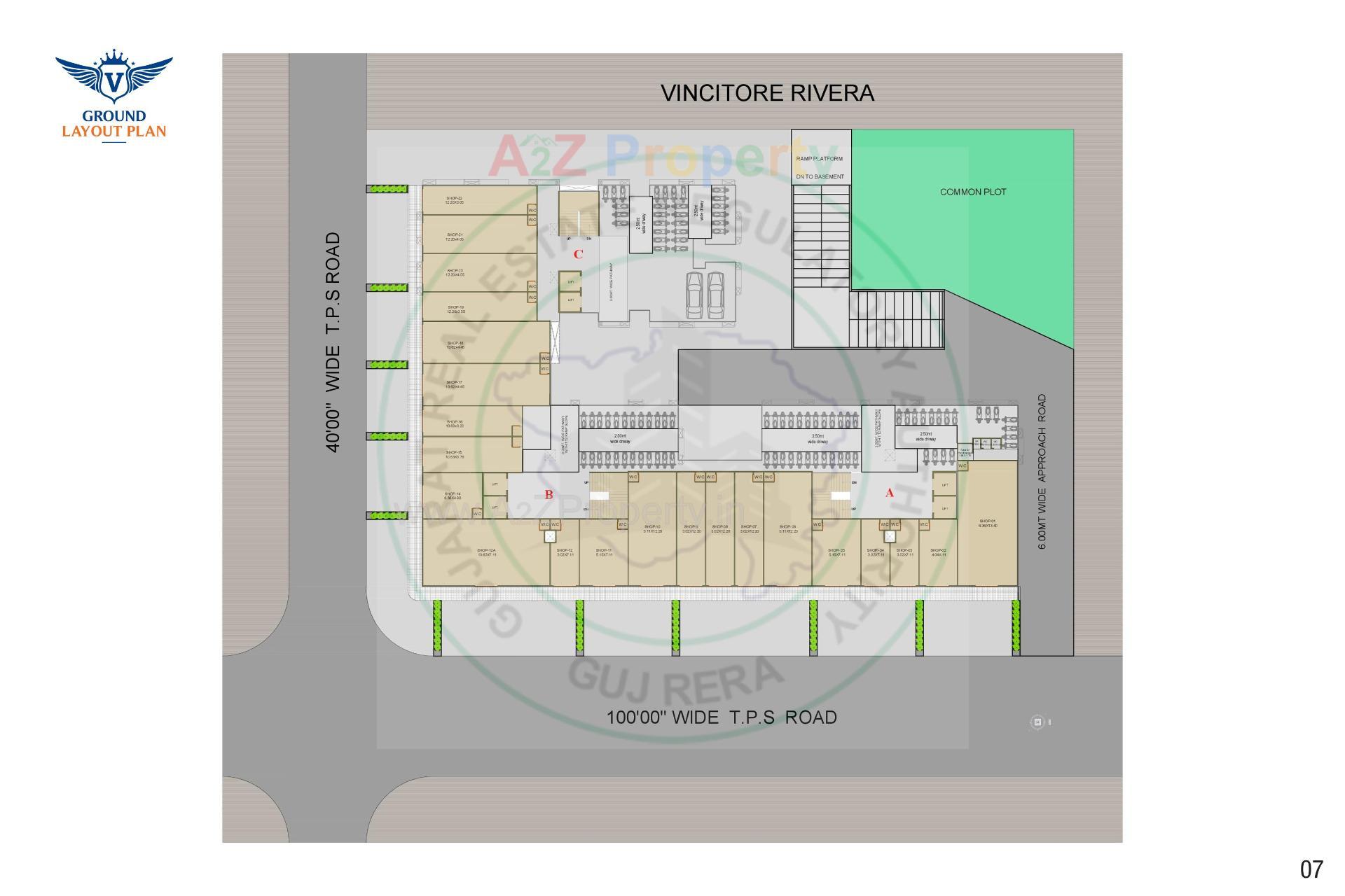 Layout of real estate project Vincitore Rivera located at Vastral, Ahmedabad, Gujarat