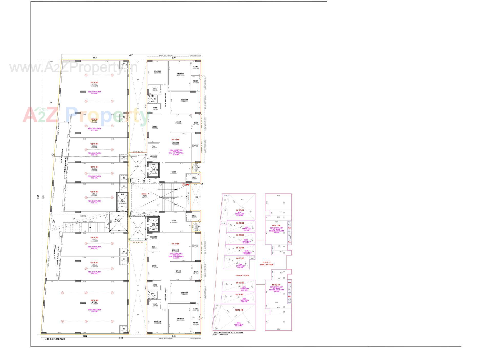 Layout of real estate project Vincitore Sky located at Ahmedabad, Ahmedabad, Gujarat