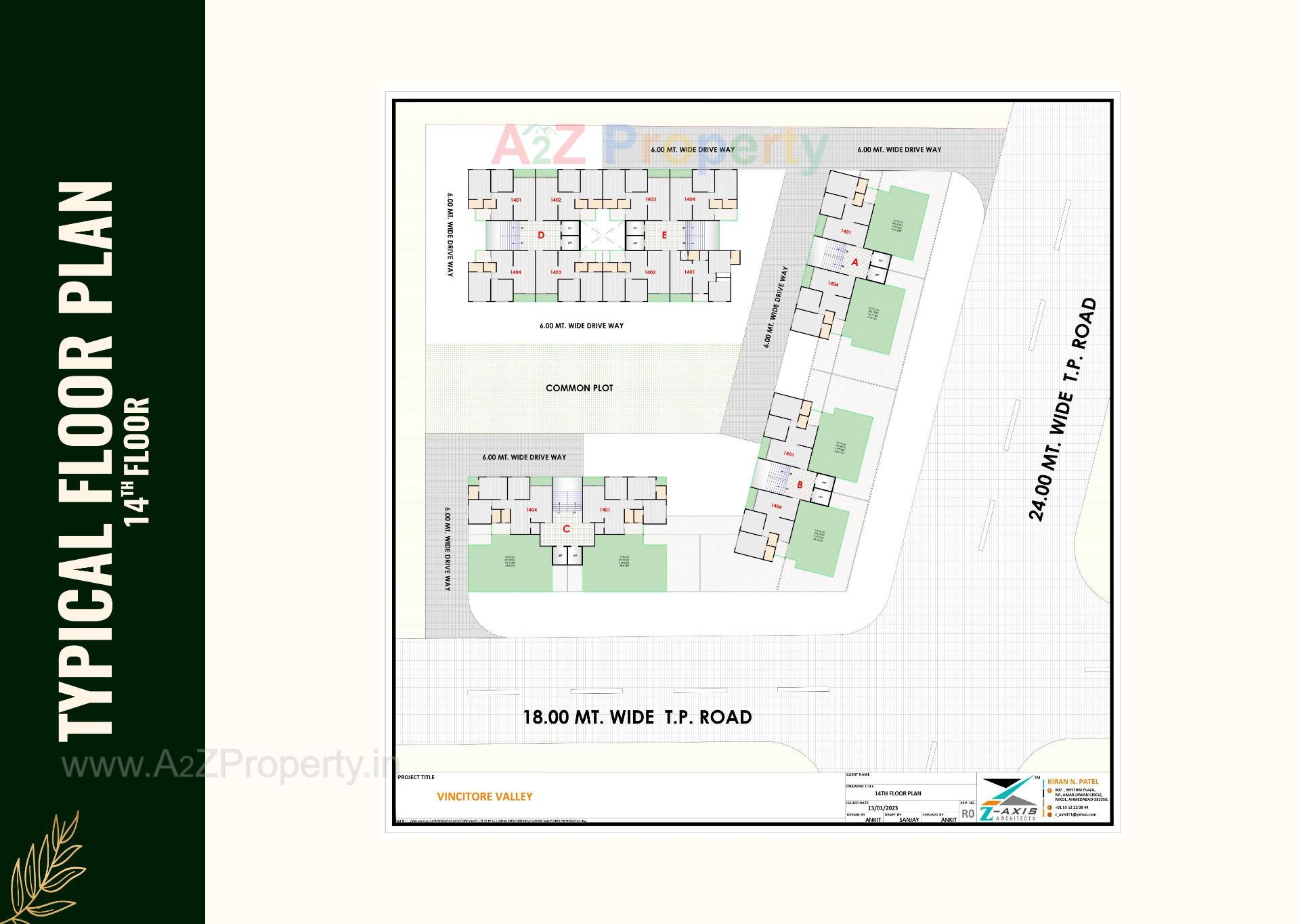 Layout of real estate project Vincitore Valley located at Hathijan, Ahmedabad, Gujarat