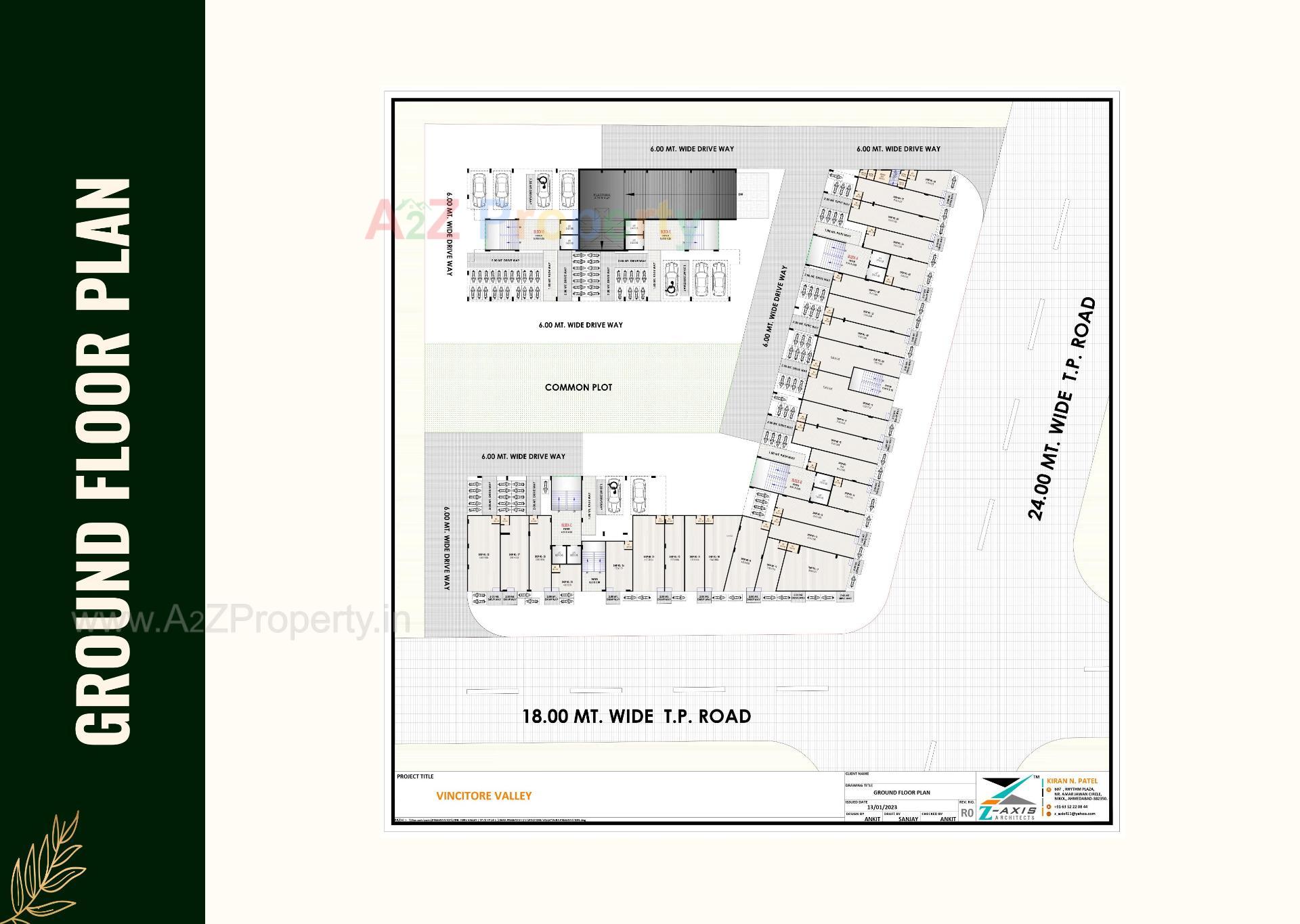 Layout of real estate project Vincitore Valley located at Hathijan, Ahmedabad, Gujarat