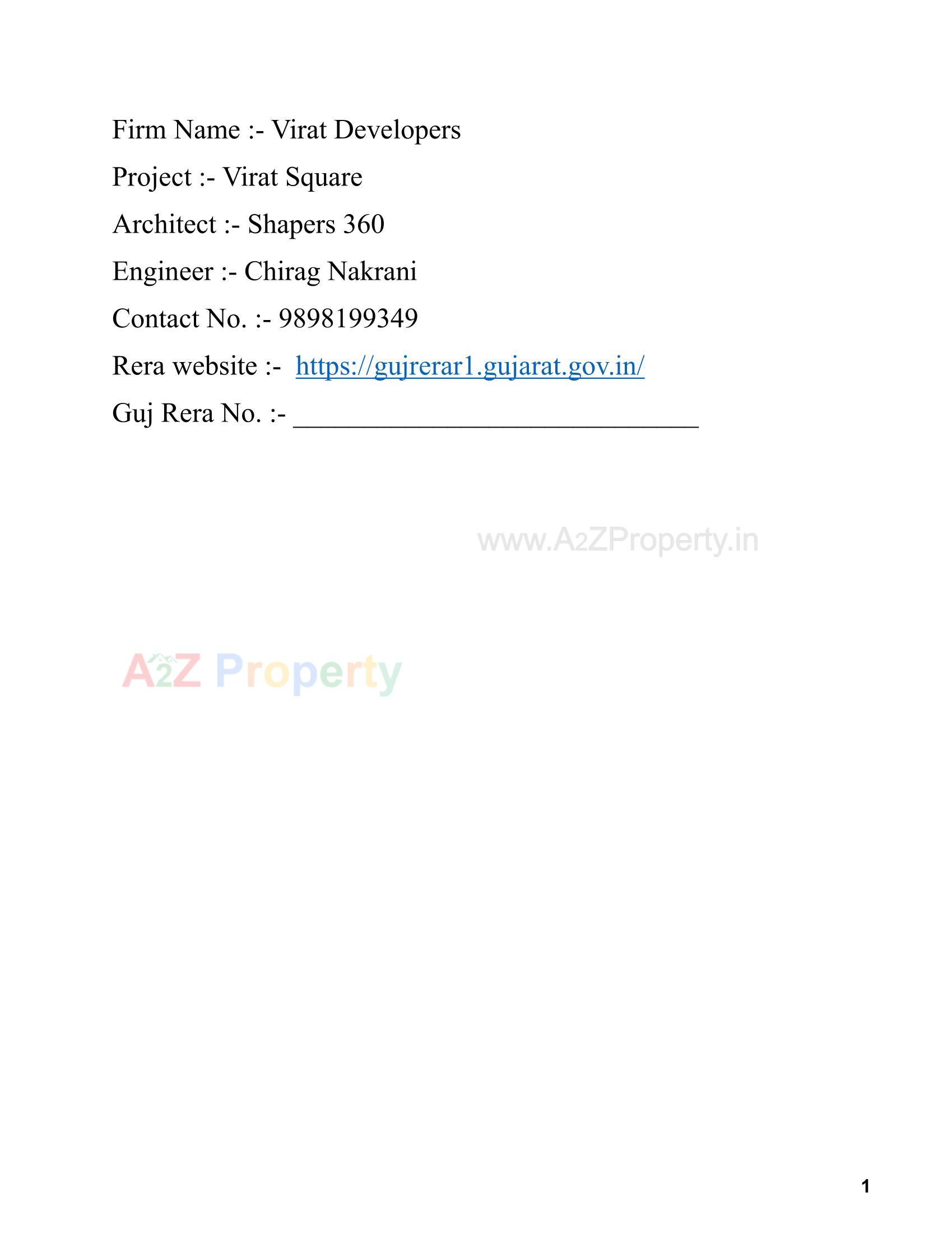  of real estate project Virat Square located at Chiloda, Ahmedabad, Gujarat