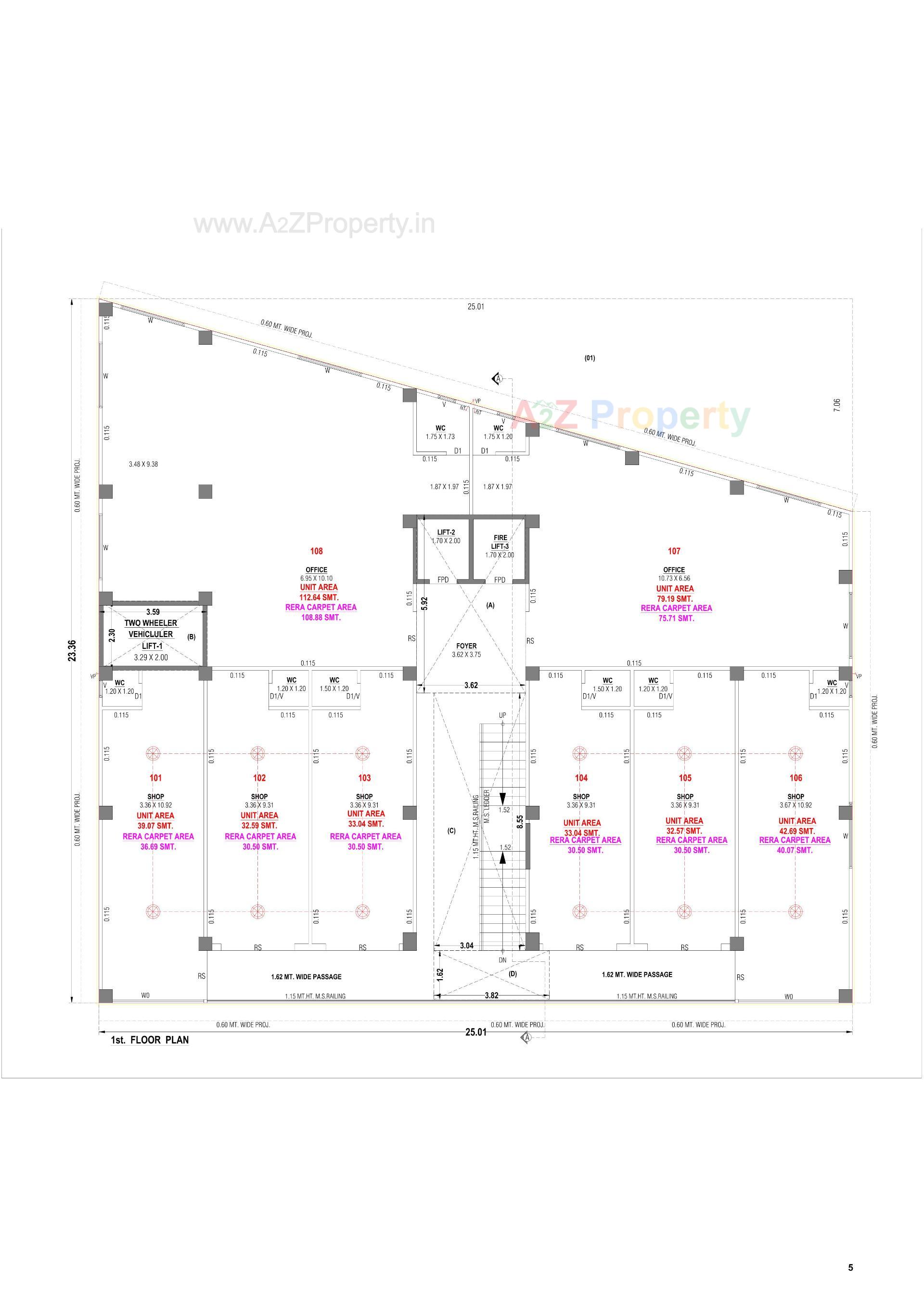 Layout of real estate project Virat Square located at Chiloda, Ahmedabad, Gujarat