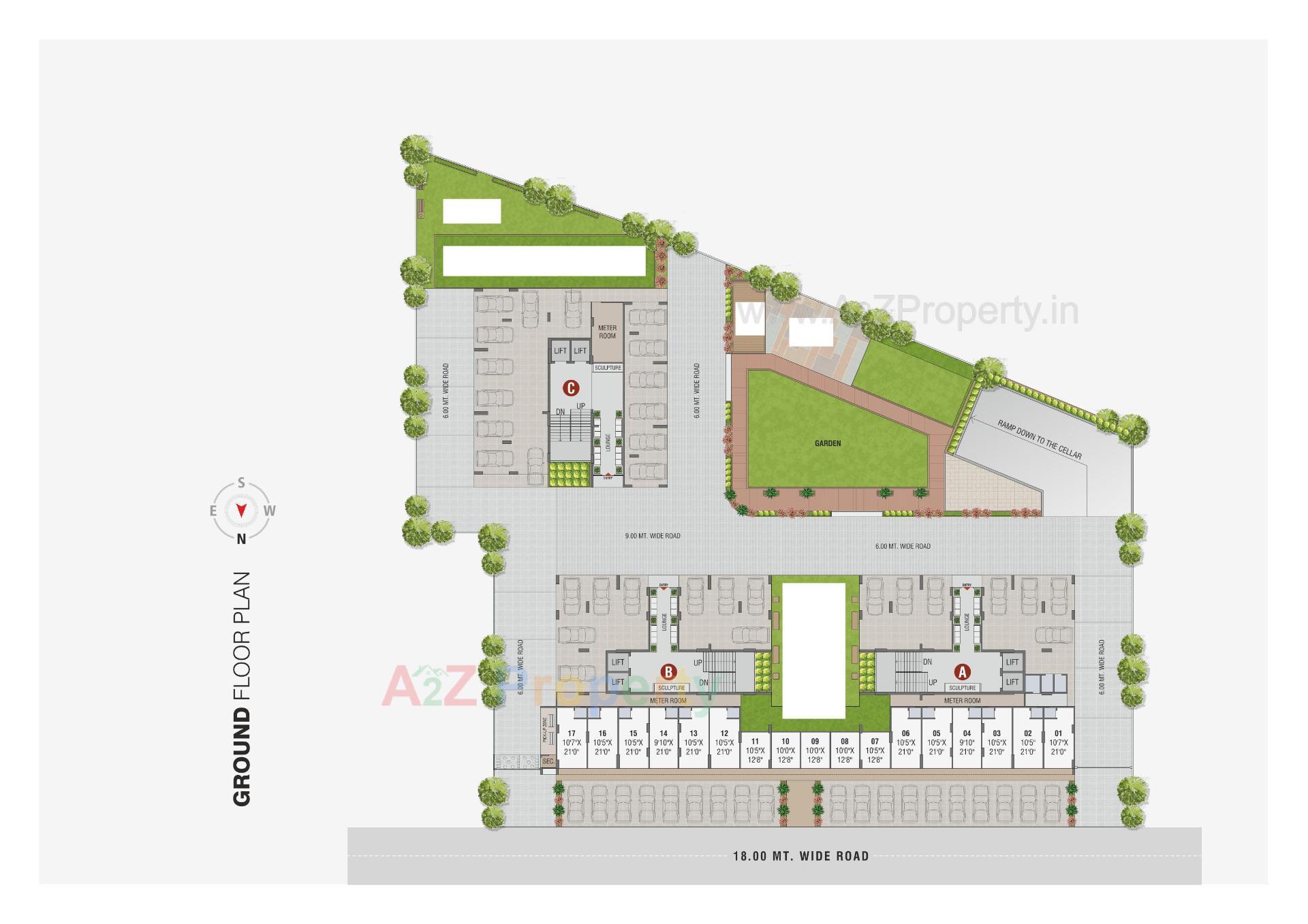 Layout of real estate project Vishakha Eliana located at Tragad, Ahmedabad, Gujarat
