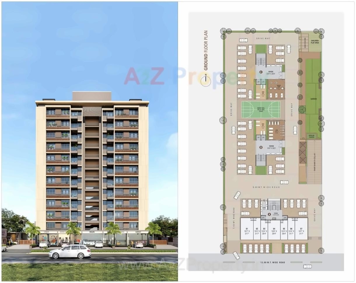 Layout of real estate project Vishakha Elysium located at City, Ahmedabad, Gujarat