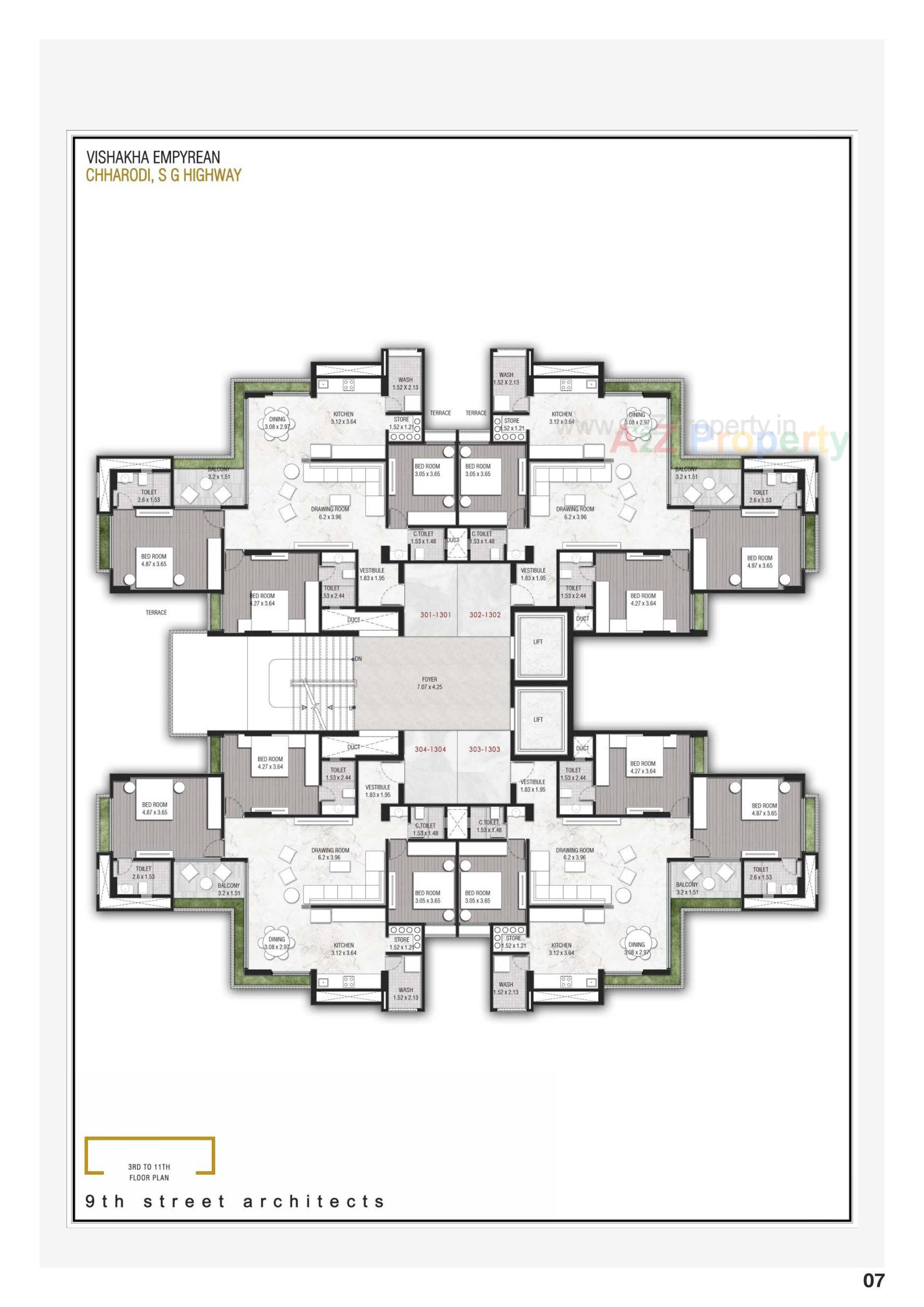 Layout of real estate project Vishakha Empyrean located at Chharodi, Ahmedabad, Gujarat