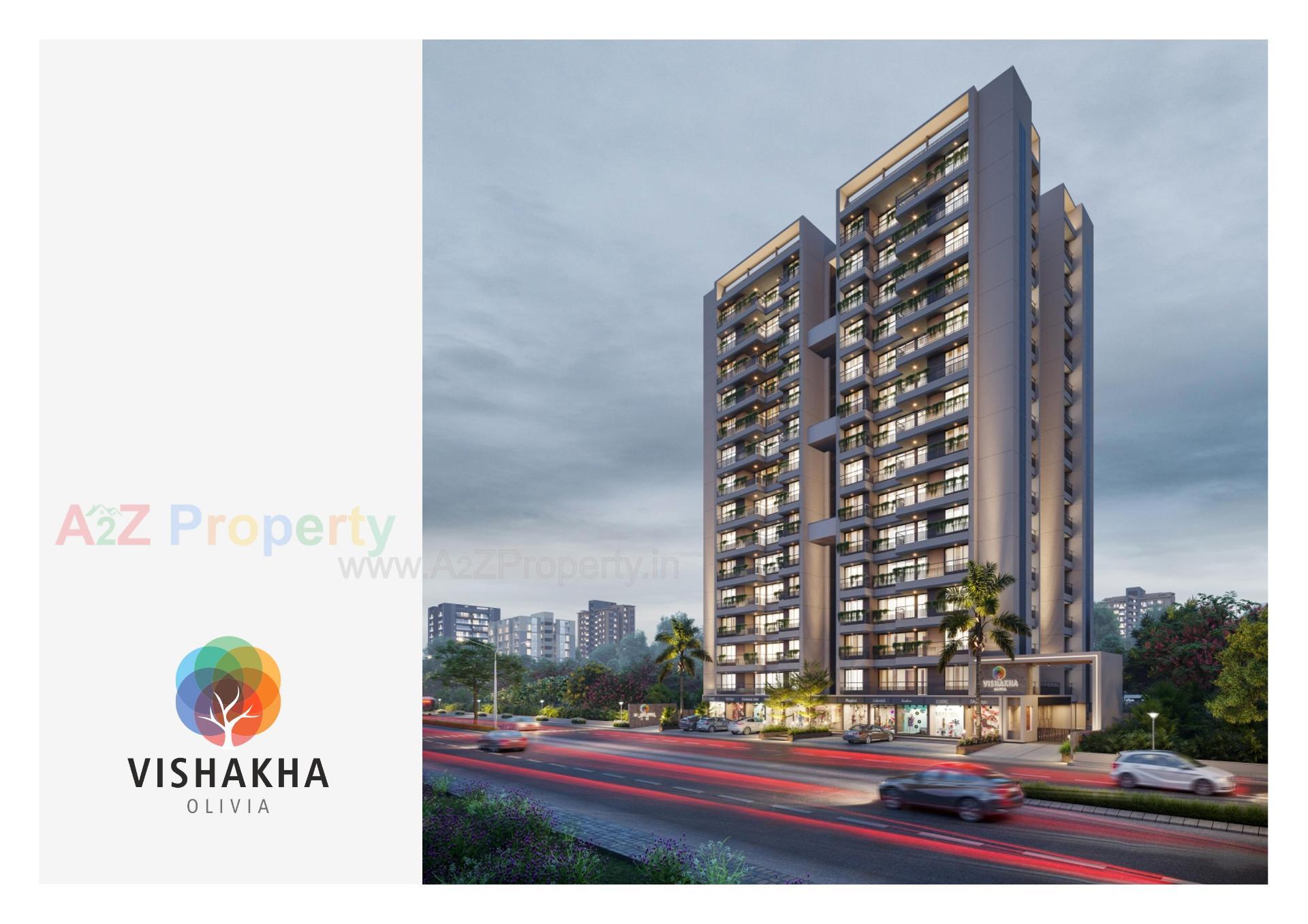 3D Elevation of real estate project Vishakha Olivia located at Ghatlodia, Ahmedabad, Gujarat
