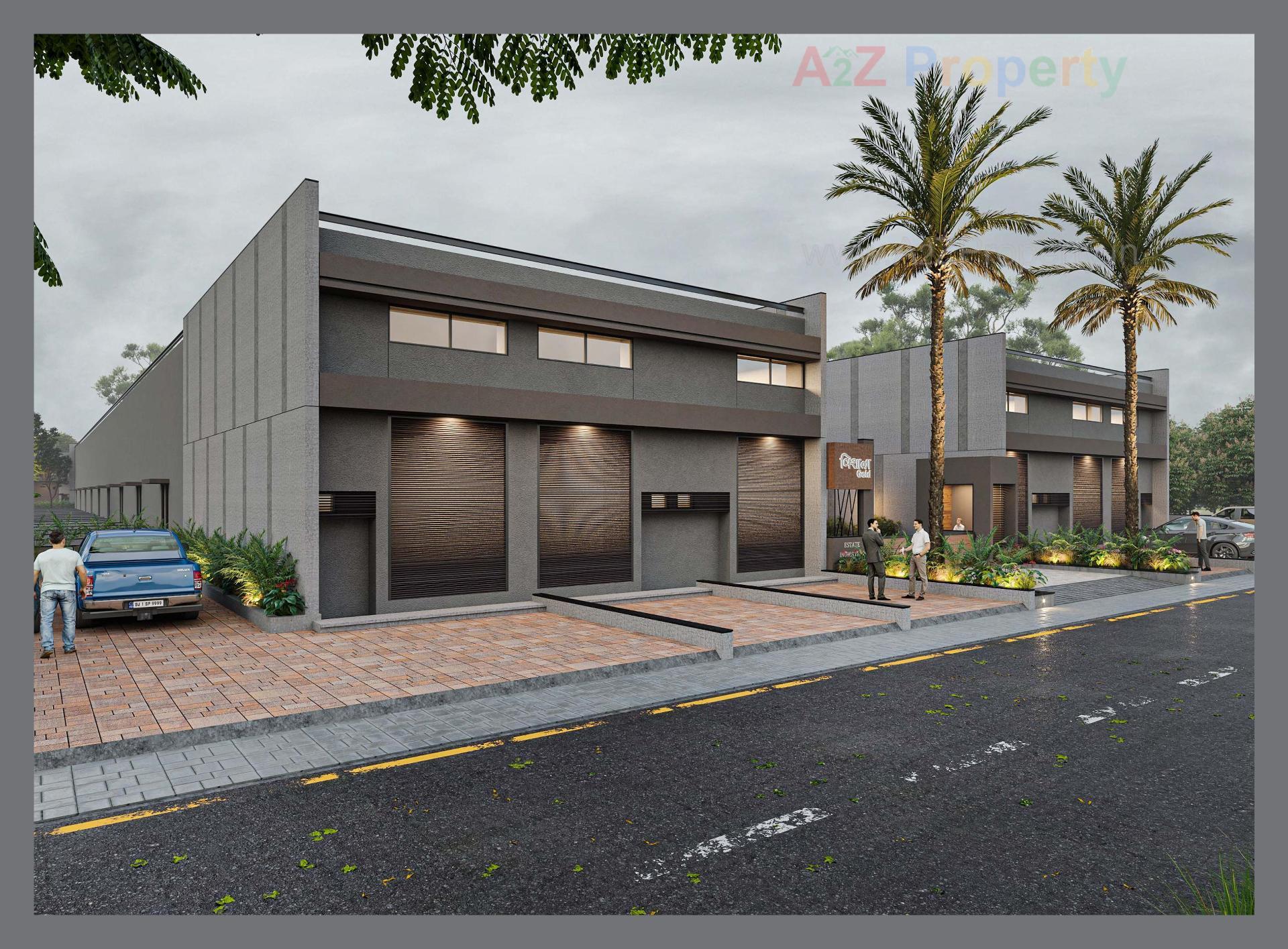 3D Elevation of real estate project Vishala Gold Industrial Estate located at Odhav, Ahmedabad, Gujarat