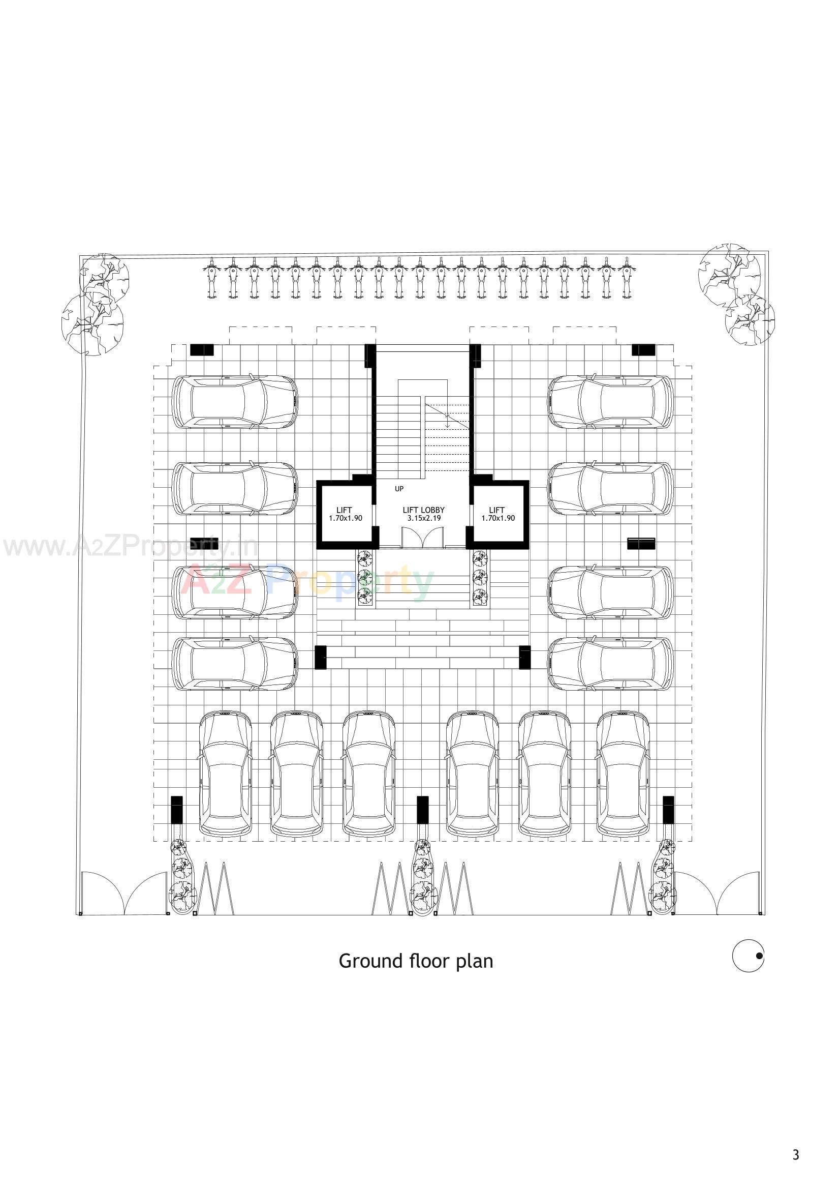 Layout of real estate project Vishranti Apartment located at Thaltej, Ahmedabad, Gujarat