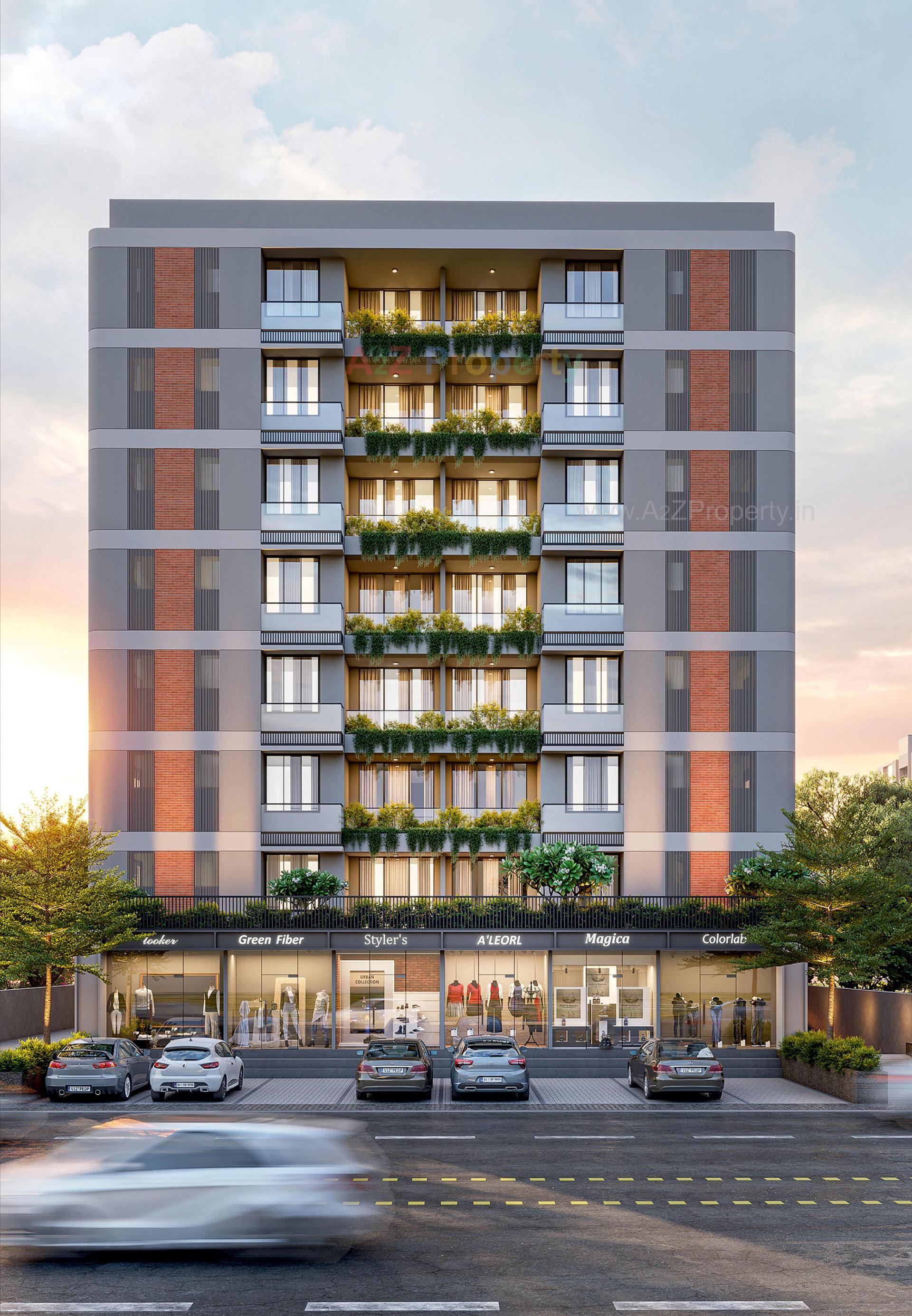 3D Elevation of real estate project Vishvam Enclave located at Bopal, Ahmedabad, Gujarat