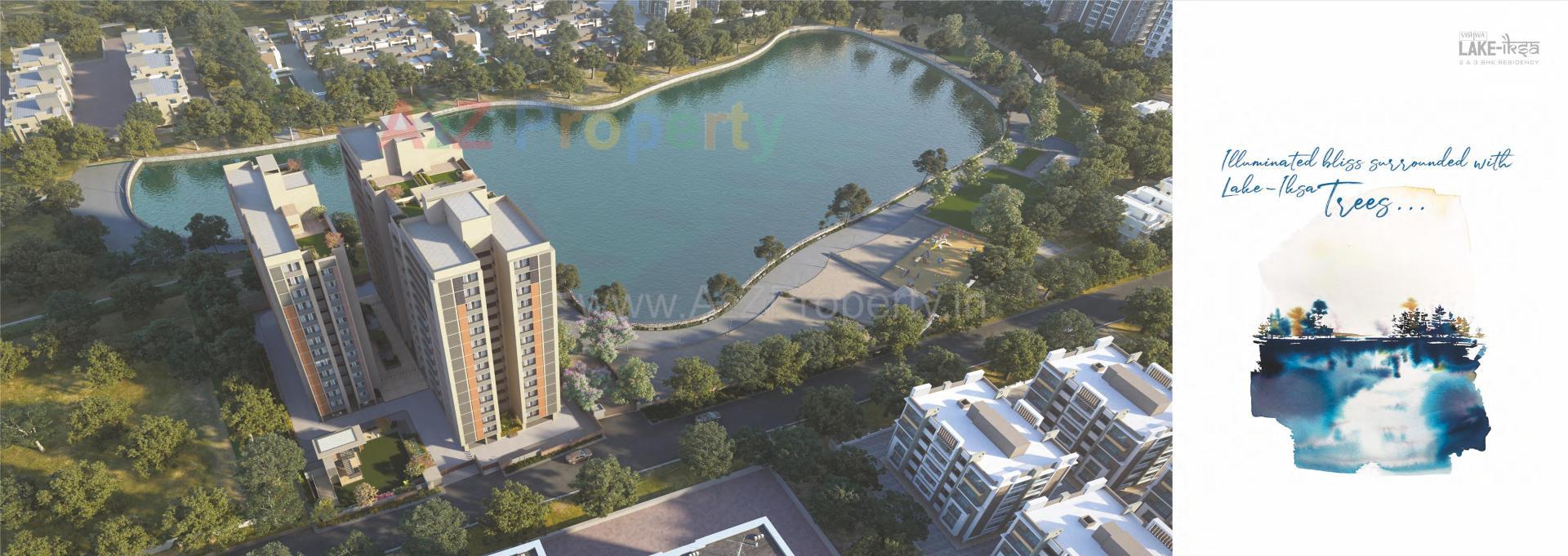 3D Elevation of real estate project Vishwa Lake Iksa located at Memnagar, Ahmedabad, Gujarat