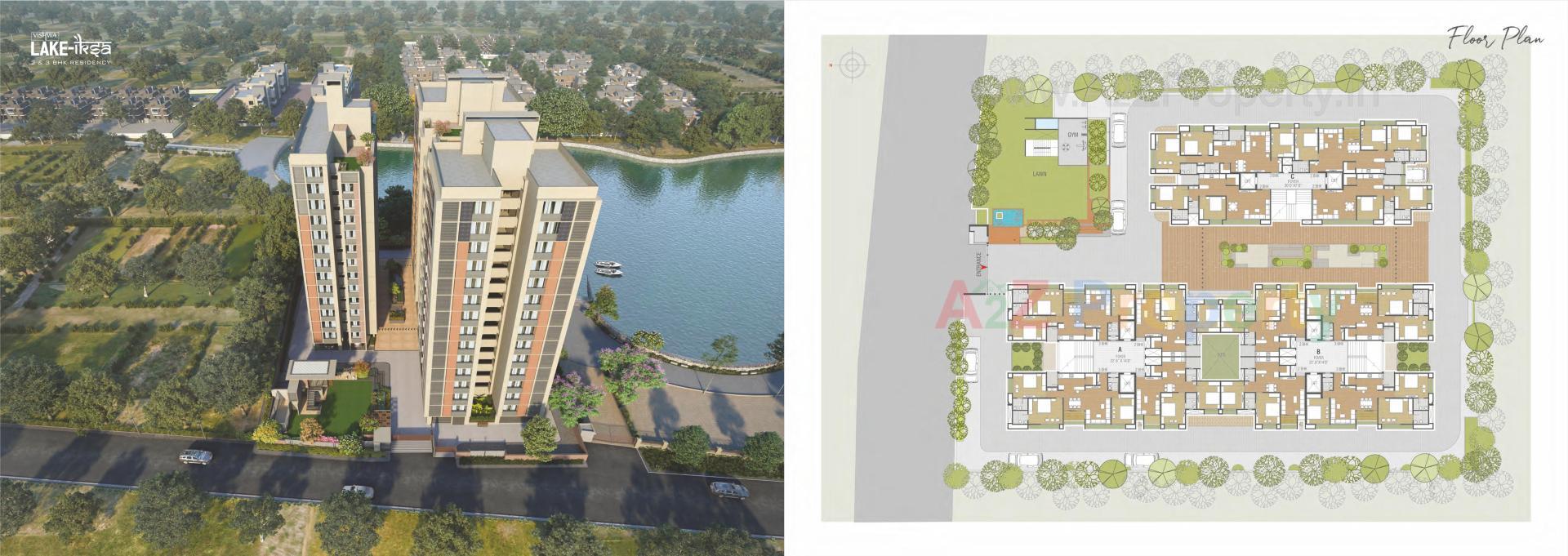 Layout of real estate project Vishwa Lake Iksa located at Memnagar, Ahmedabad, Gujarat