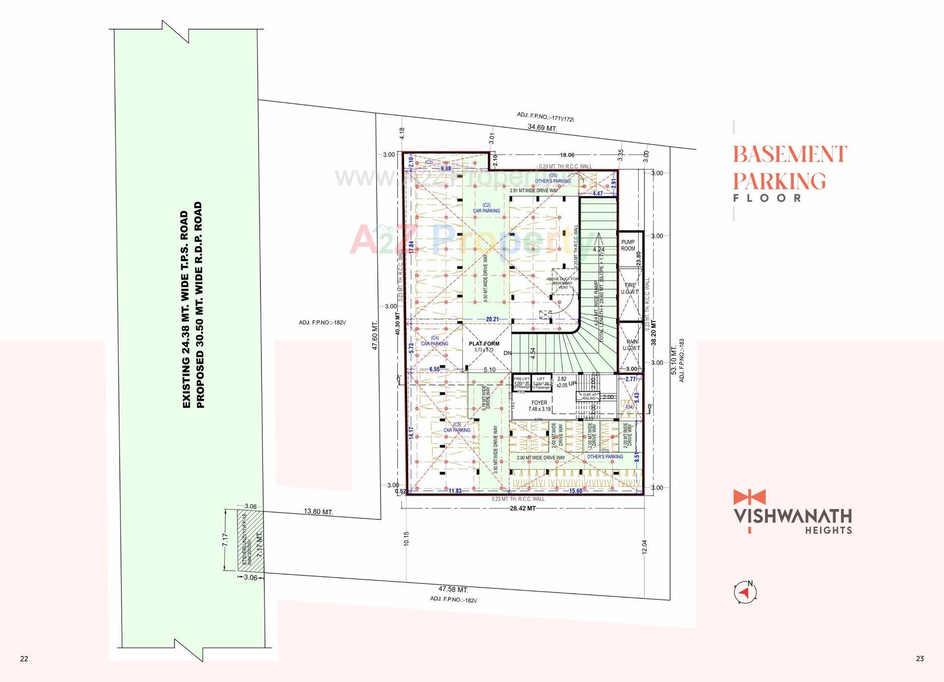 Layout of real estate project Vishwanath Heights located at Rakhial, Ahmedabad, Gujarat