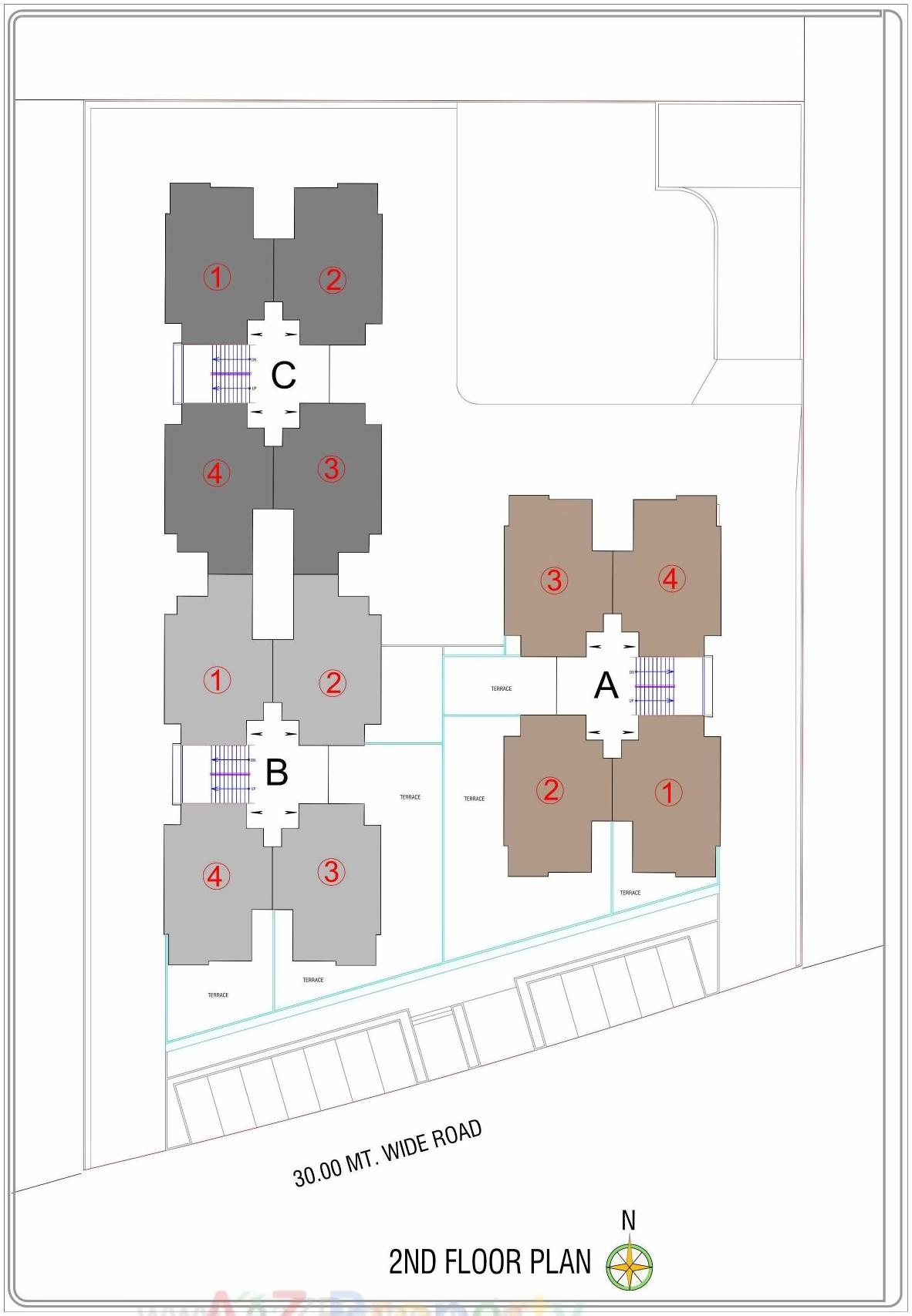 Layout of real estate project Vishwanath Samam located at Shela, Ahmedabad, Gujarat