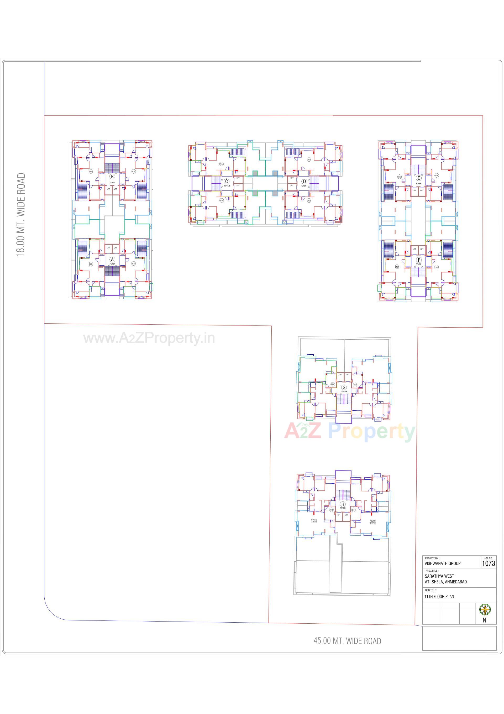 Layout of real estate project Vishwanath Sarathya West located at Shela, Ahmedabad, Gujarat