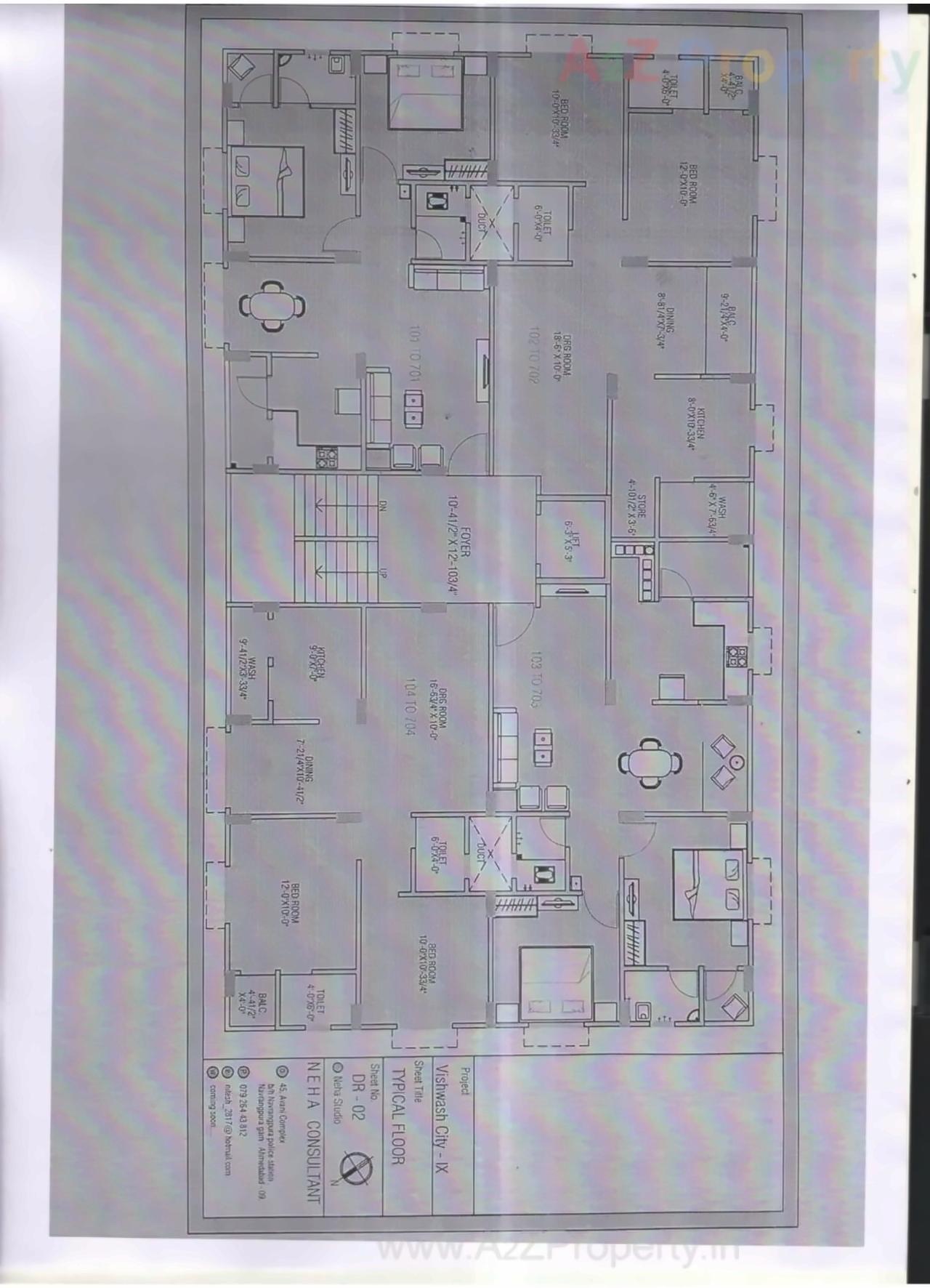 Layout of real estate project Vishwas City 9 (block C) located at Gota, Ahmedabad, Gujarat