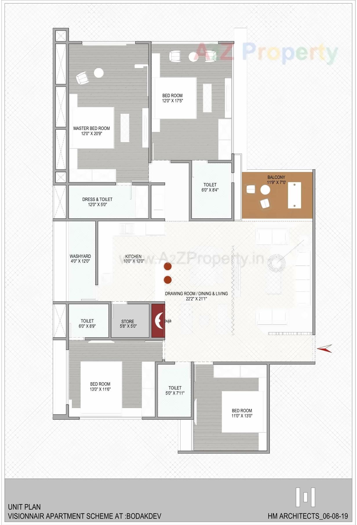 Layout of real estate project Visionnair located at Bodakdev, Ahmedabad, Gujarat