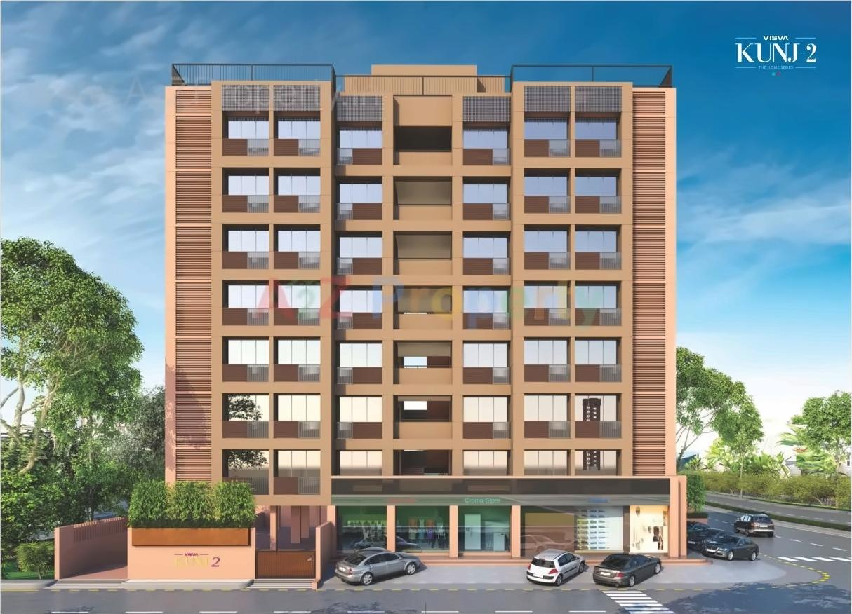 3D Elevation of real estate project Visva Kunj located at Ghuma, Ahmedabad, Gujarat