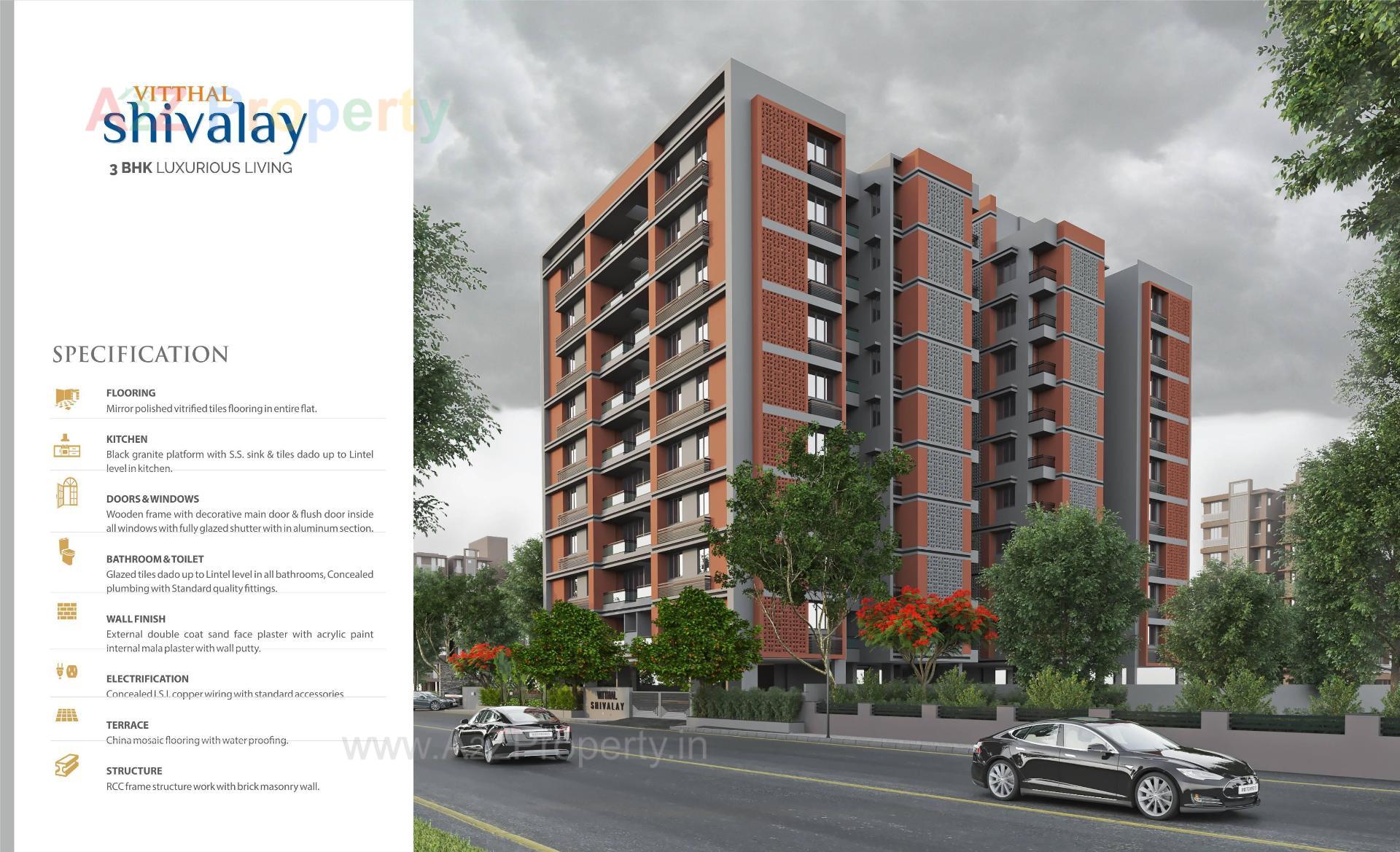 3D Elevation of real estate project Vitthal Shivalay located at Chandkheda, Ahmedabad, Gujarat