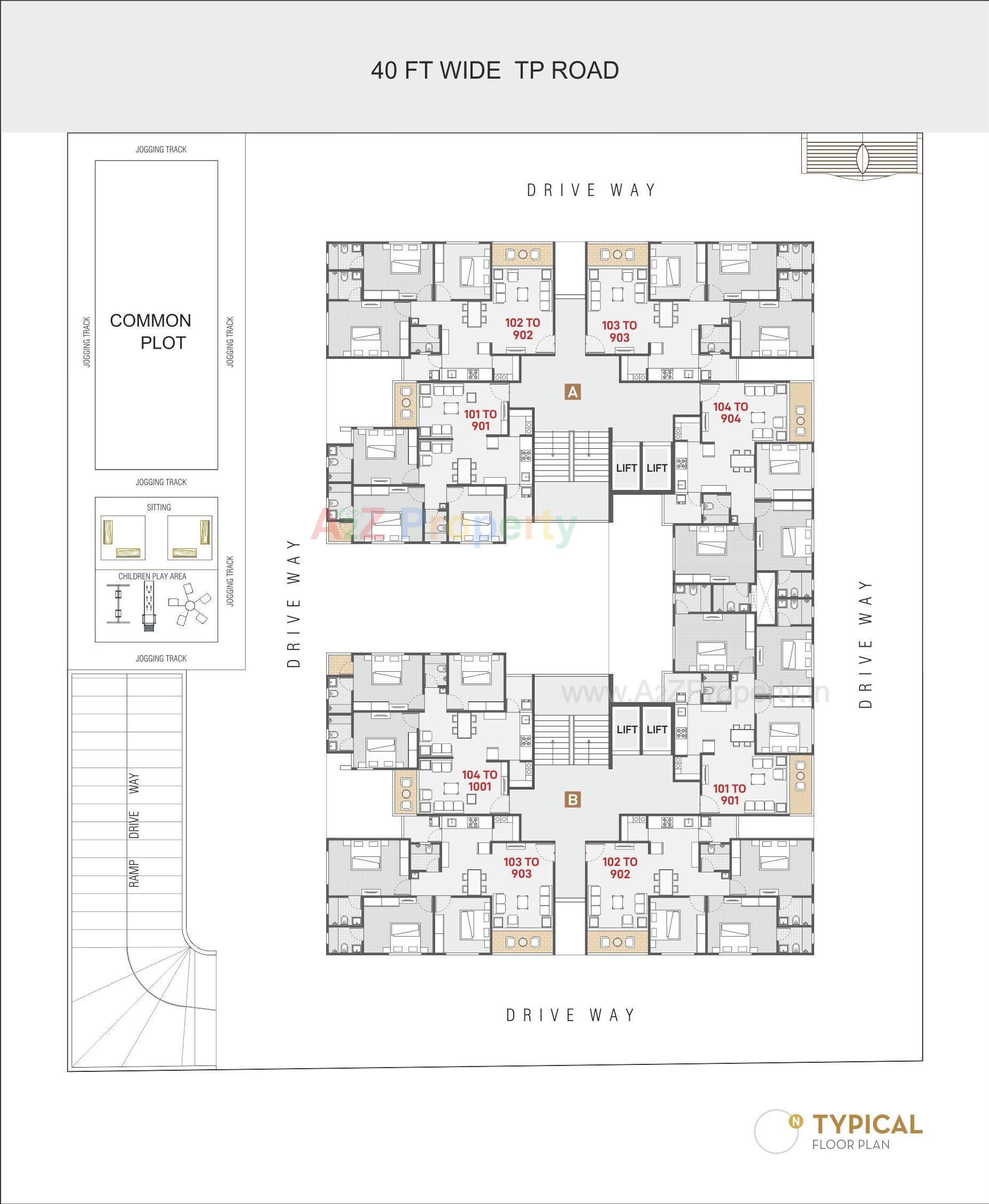 Layout of real estate project Vitthal Shivalay located at Chandkheda, Ahmedabad, Gujarat