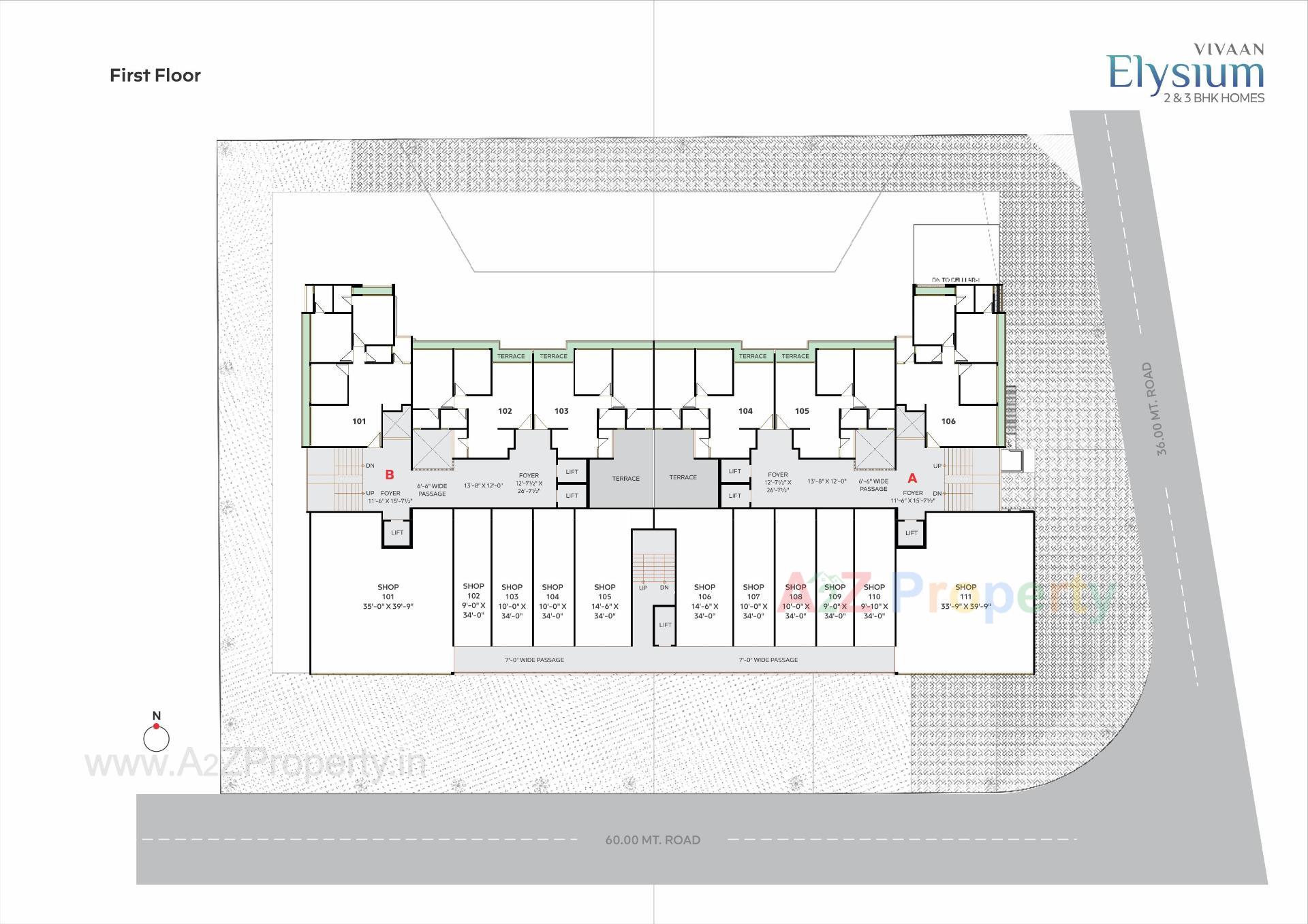 Layout of real estate project Vivaan Elysium located at Zundal, Ahmedabad, Gujarat