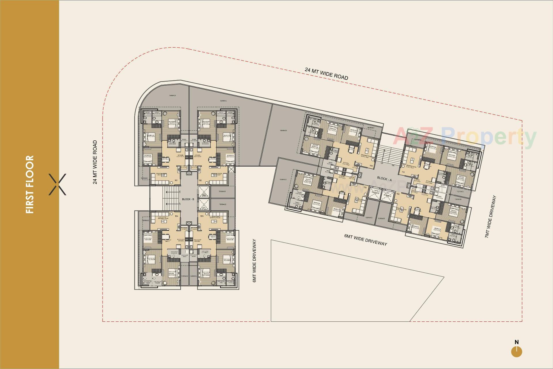 Layout of real estate project Vivaan Ixora located at Zundal, Ahmedabad, Gujarat