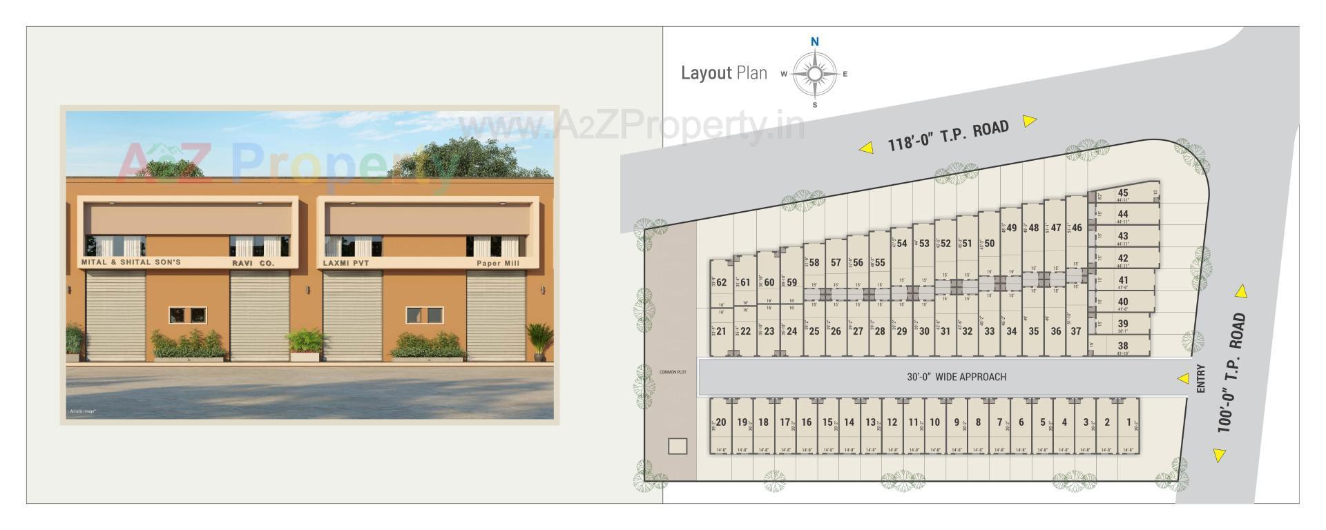 Layout of real estate project Vivan Industrial Park located at Kathwada, Ahmedabad, Gujarat
