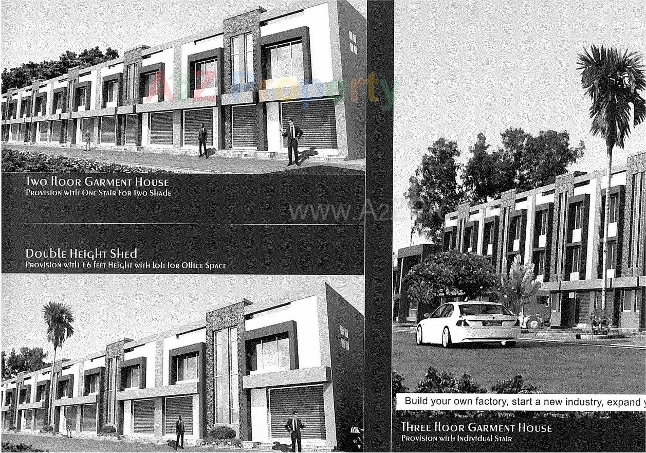 3D Elevation of real estate project Vivekanand Garment Park located at Narol, Ahmedabad, Gujarat