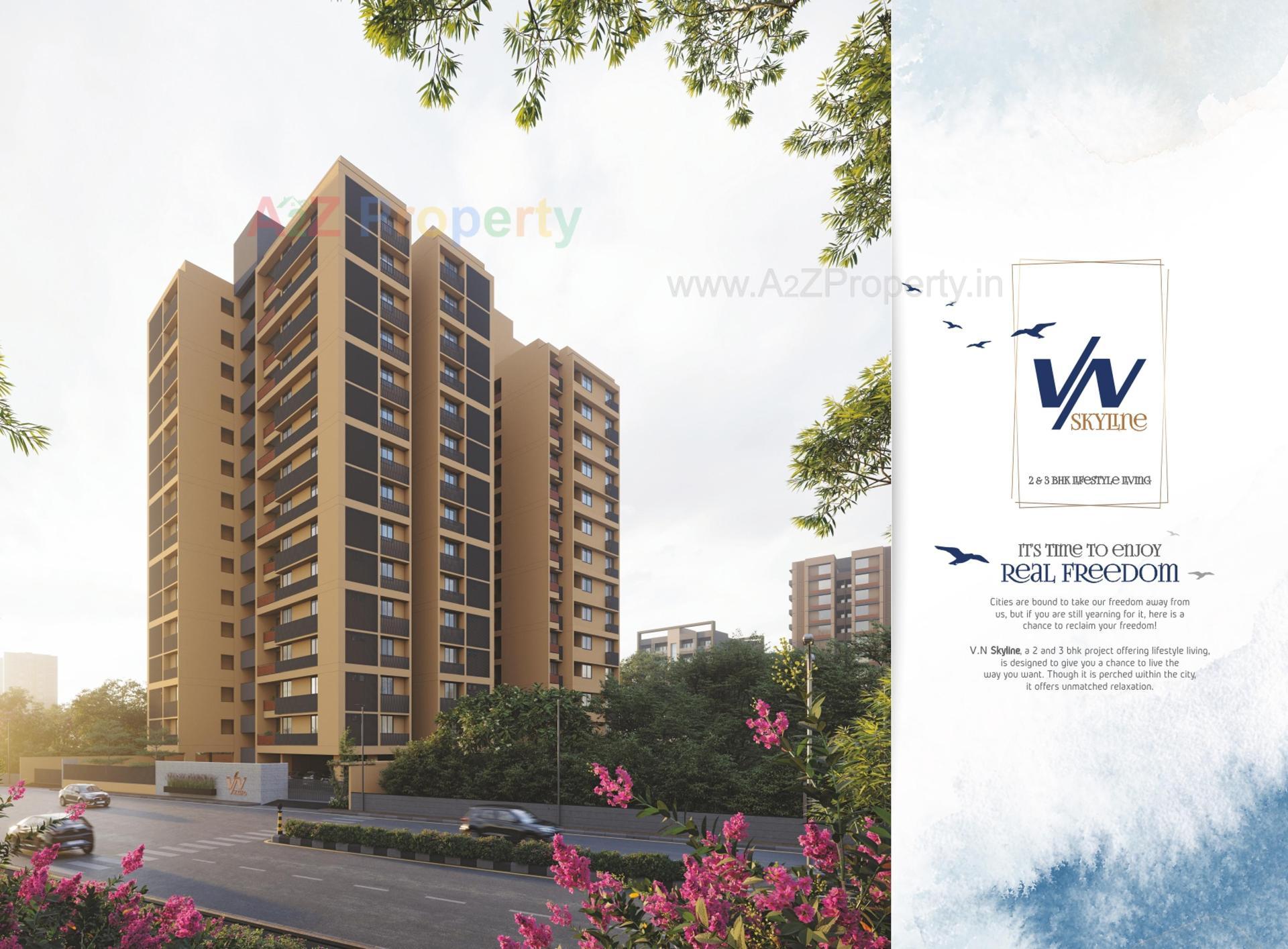 3D Elevation of real estate project Vn Skyline located at Vadaj, Ahmedabad, Gujarat