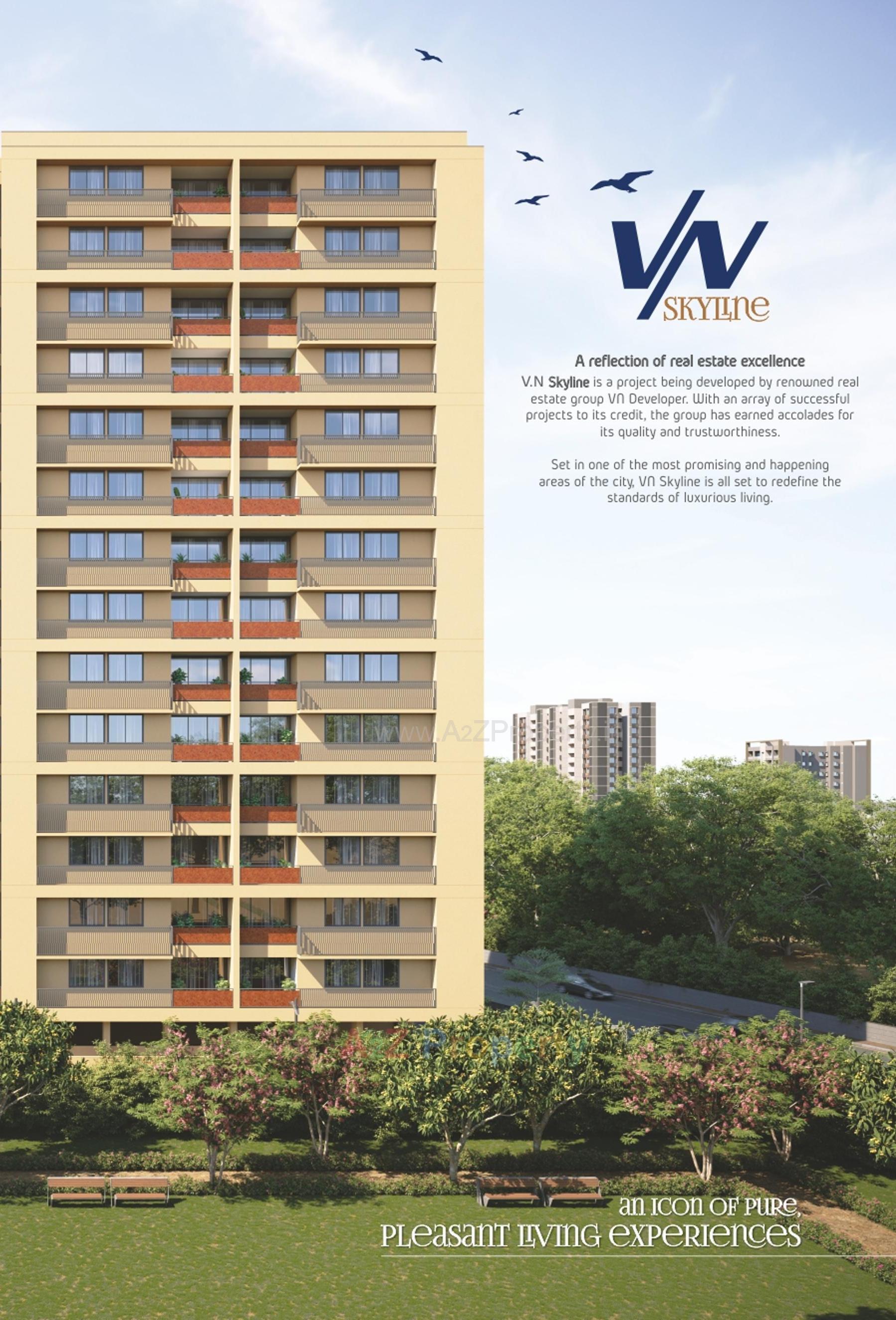 3D Elevation of real estate project Vn Skyline located at Vadaj, Ahmedabad, Gujarat