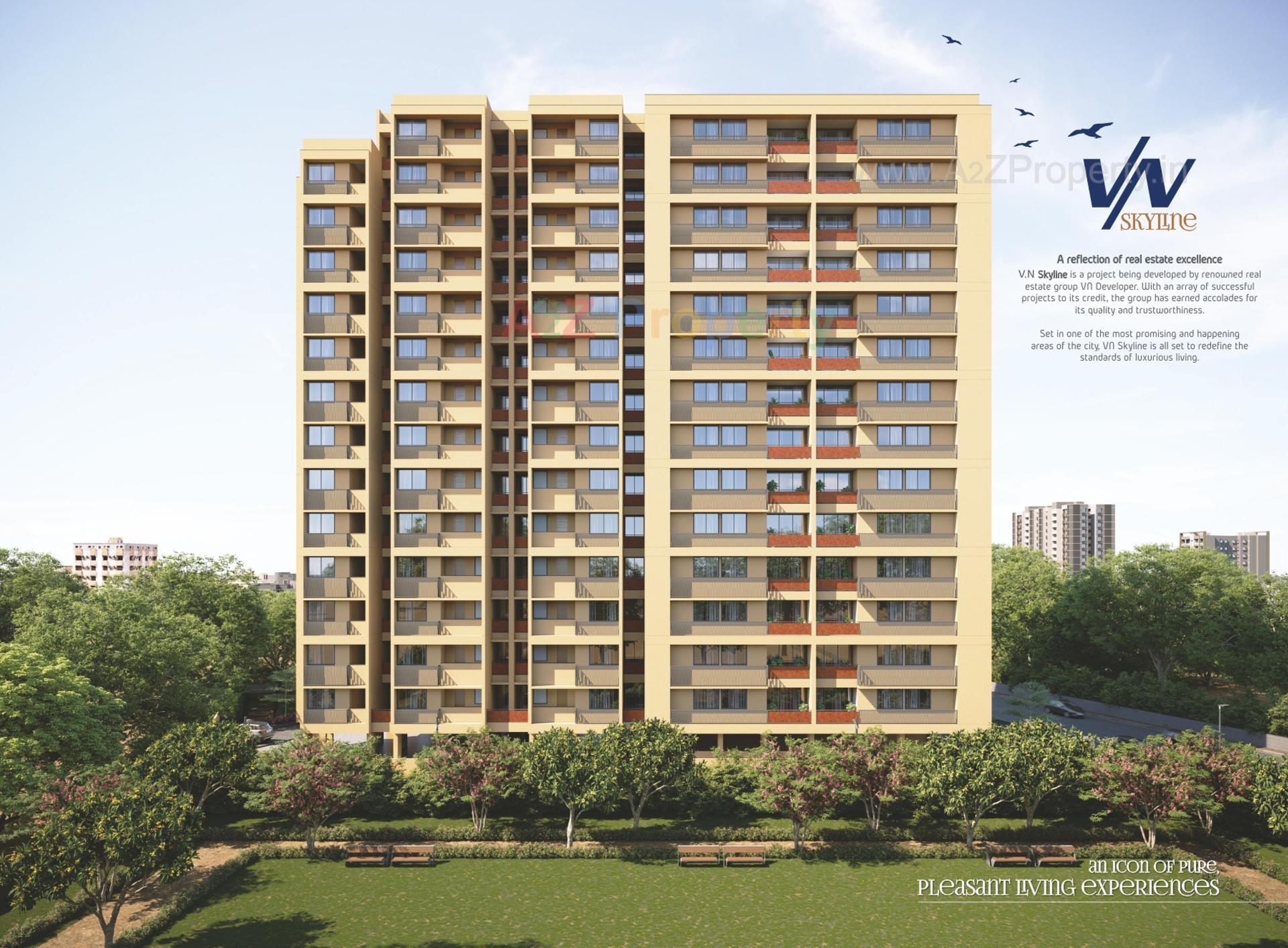 3D Elevation of real estate project Vn Skyline located at Vadaj, Ahmedabad, Gujarat