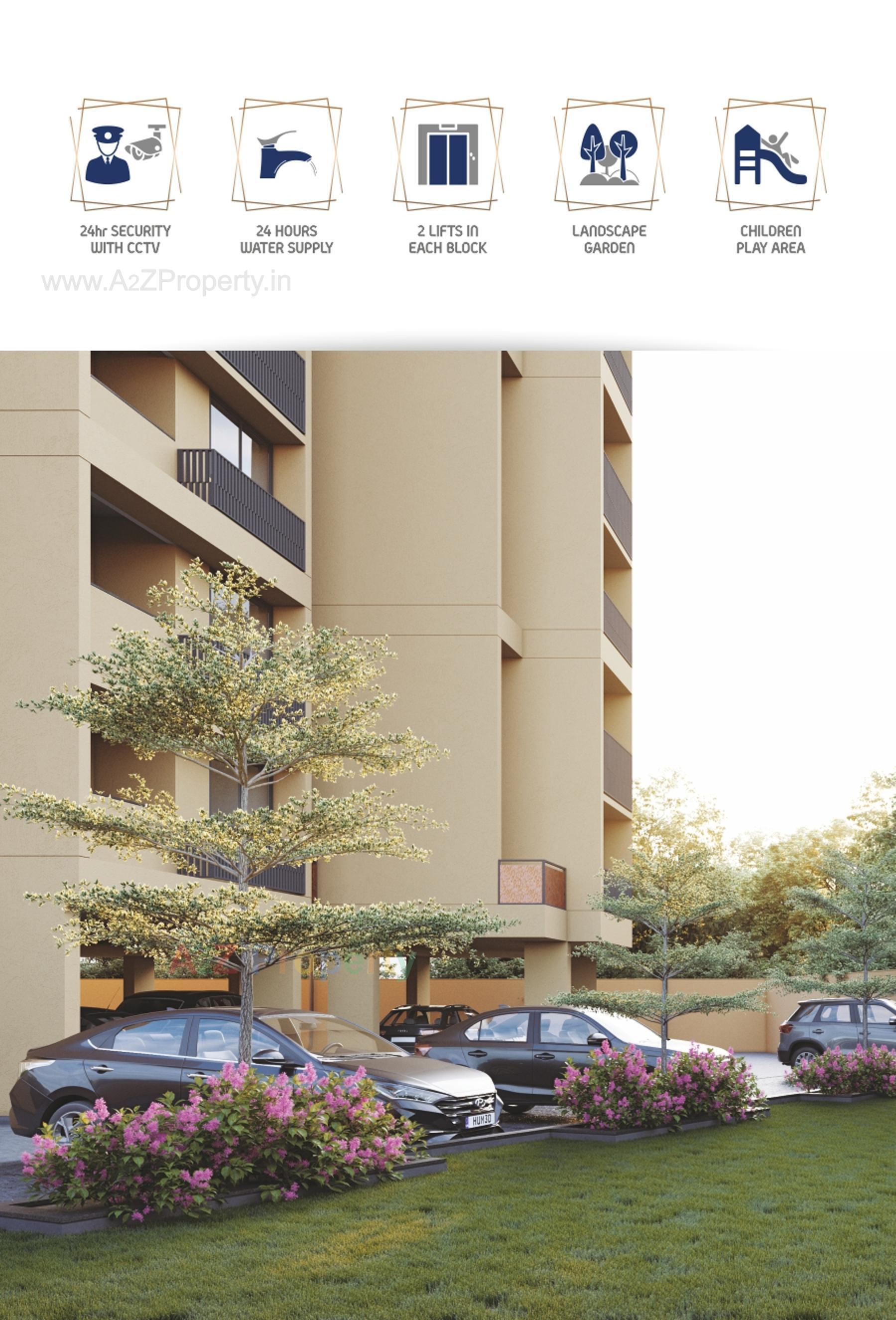 3D Elevation of real estate project Vn Skyline located at Vadaj, Ahmedabad, Gujarat