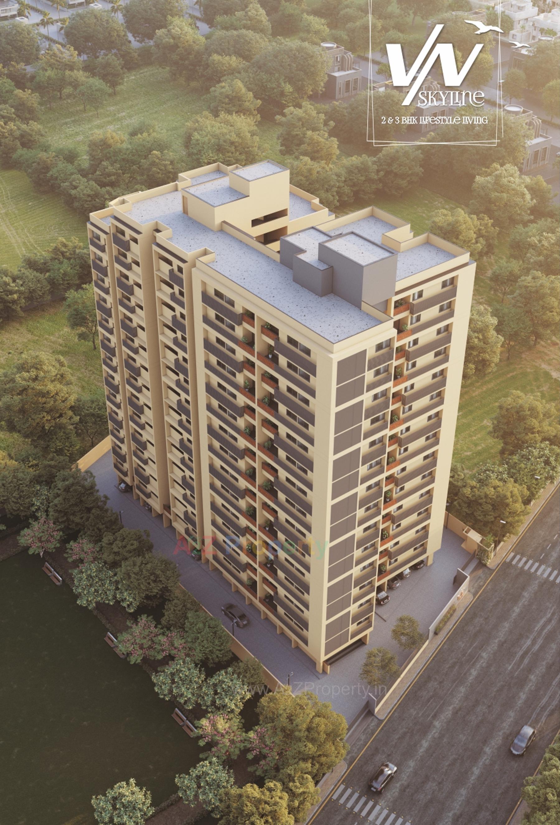 3D Elevation of real estate project Vn Skyline located at Vadaj, Ahmedabad, Gujarat