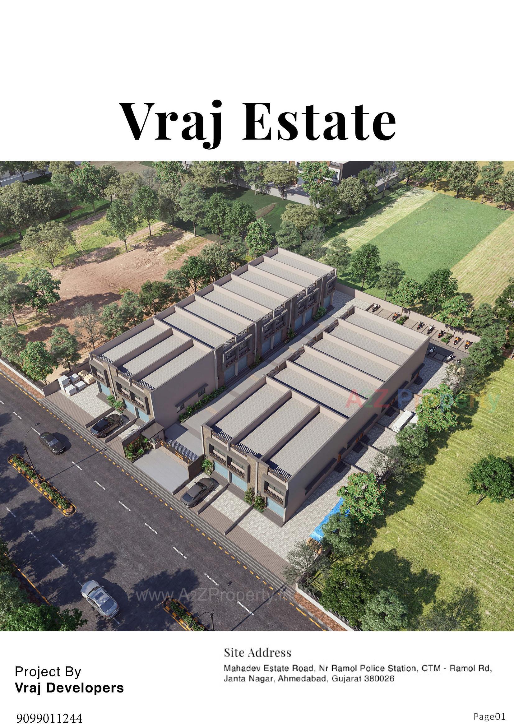 3D Elevation of real estate project Vraj Estate located at Ramol, Ahmedabad, Gujarat