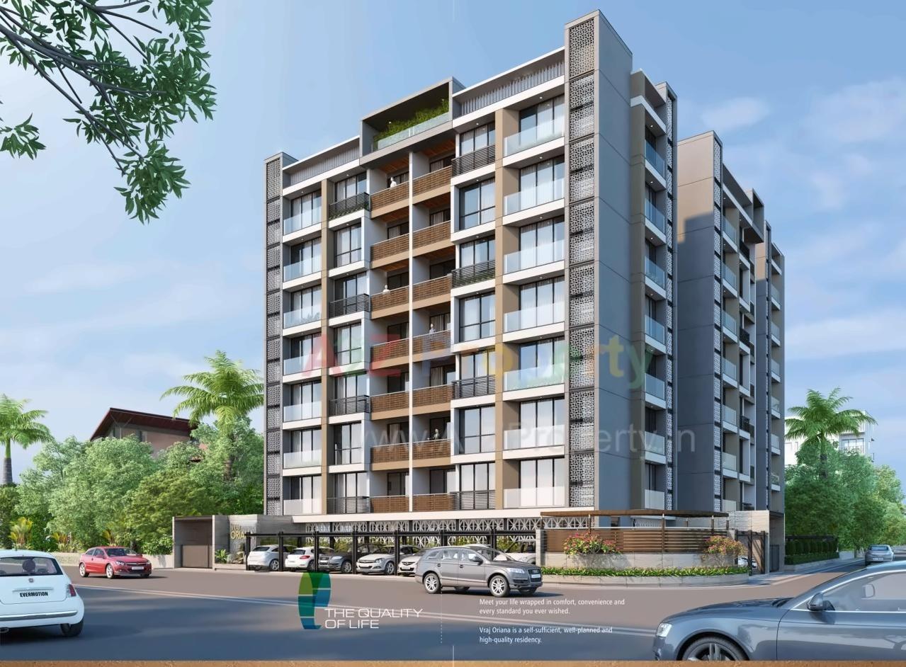 3D Elevation of real estate project Vraj Oriana located at Vejalpur, Ahmedabad, Gujarat
