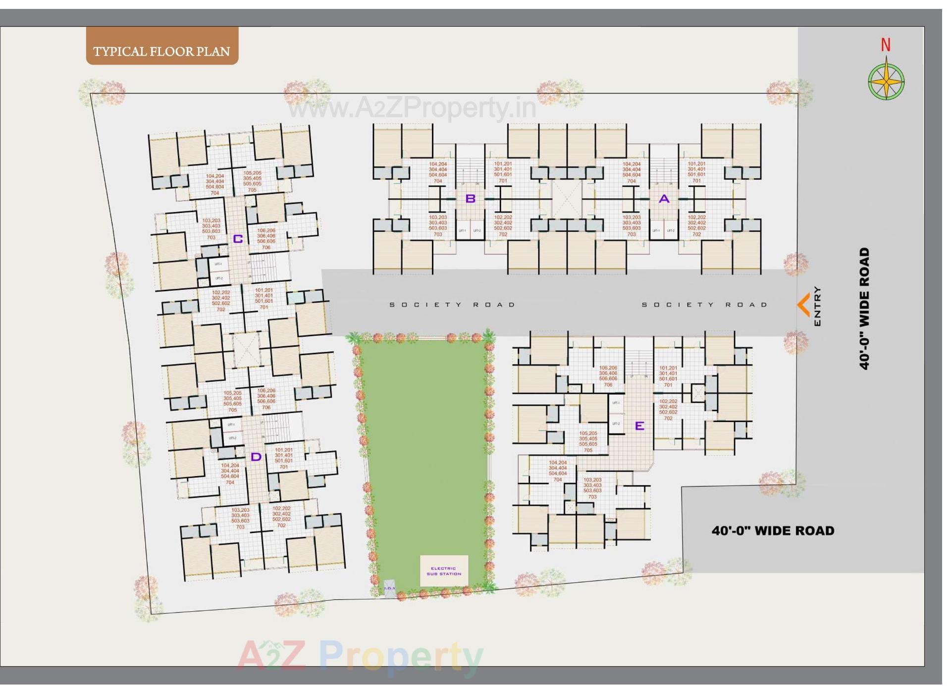 Layout of real estate project Vraj Residency located at Vatva, Ahmedabad, Gujarat