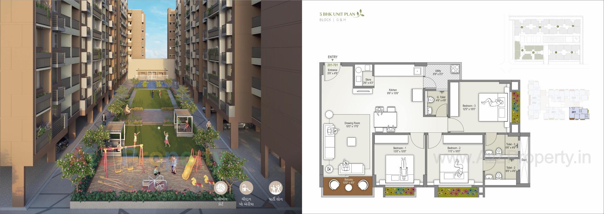 Layout of real estate project Vraj Vatika located at Vastral, Ahmedabad, Gujarat
