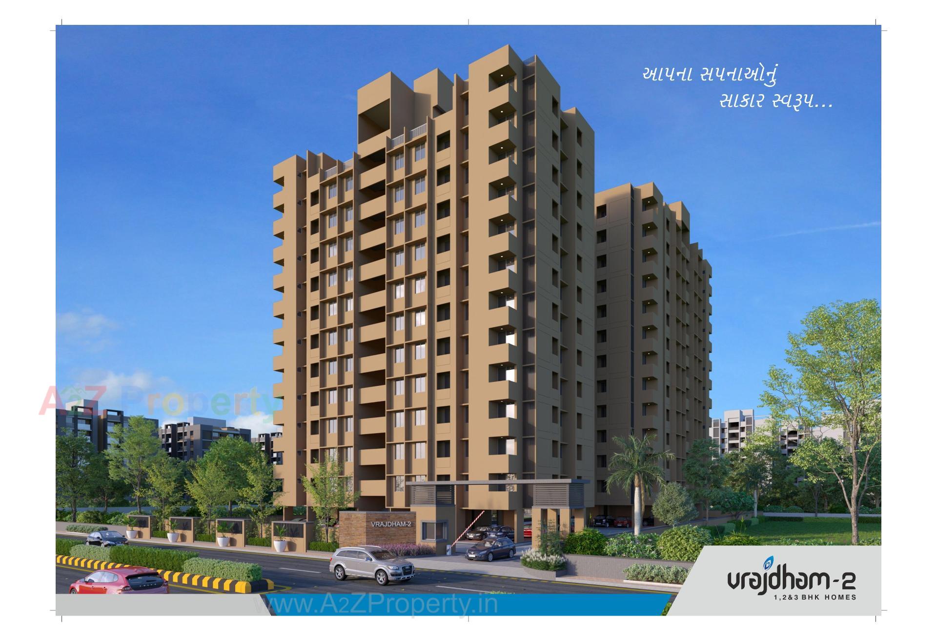 3D Elevation of real estate project Vrajdham located at Fatehwadi, Ahmedabad, Gujarat